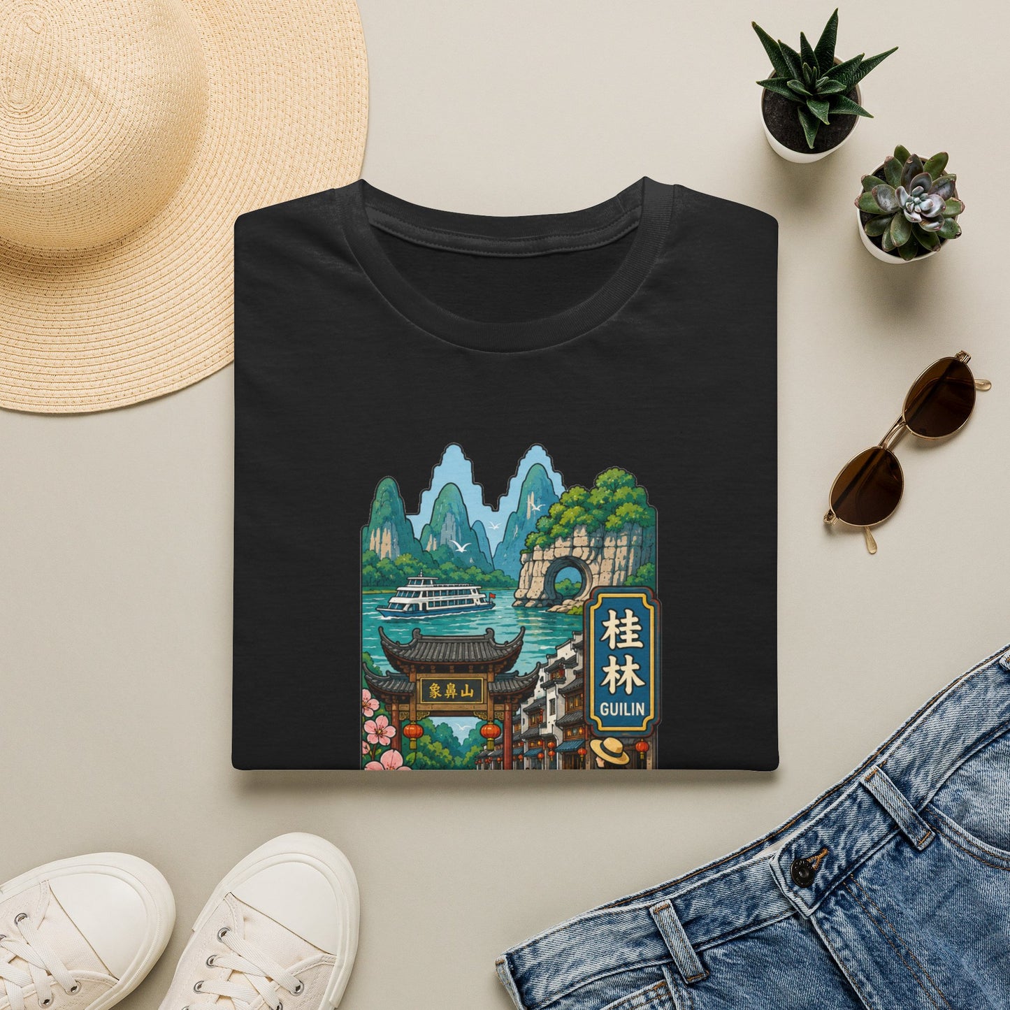 Guilin Scenic T-Shirt — Chinese Landscape Travel Art Tee