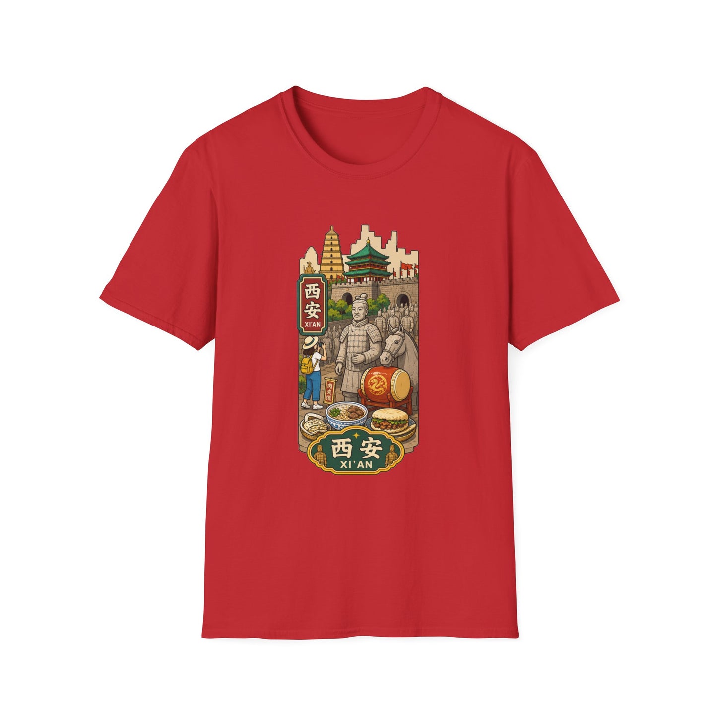 Xi'an Travel T-Shirt — Terracotta Warriors & Pagoda China Souvenir Tee