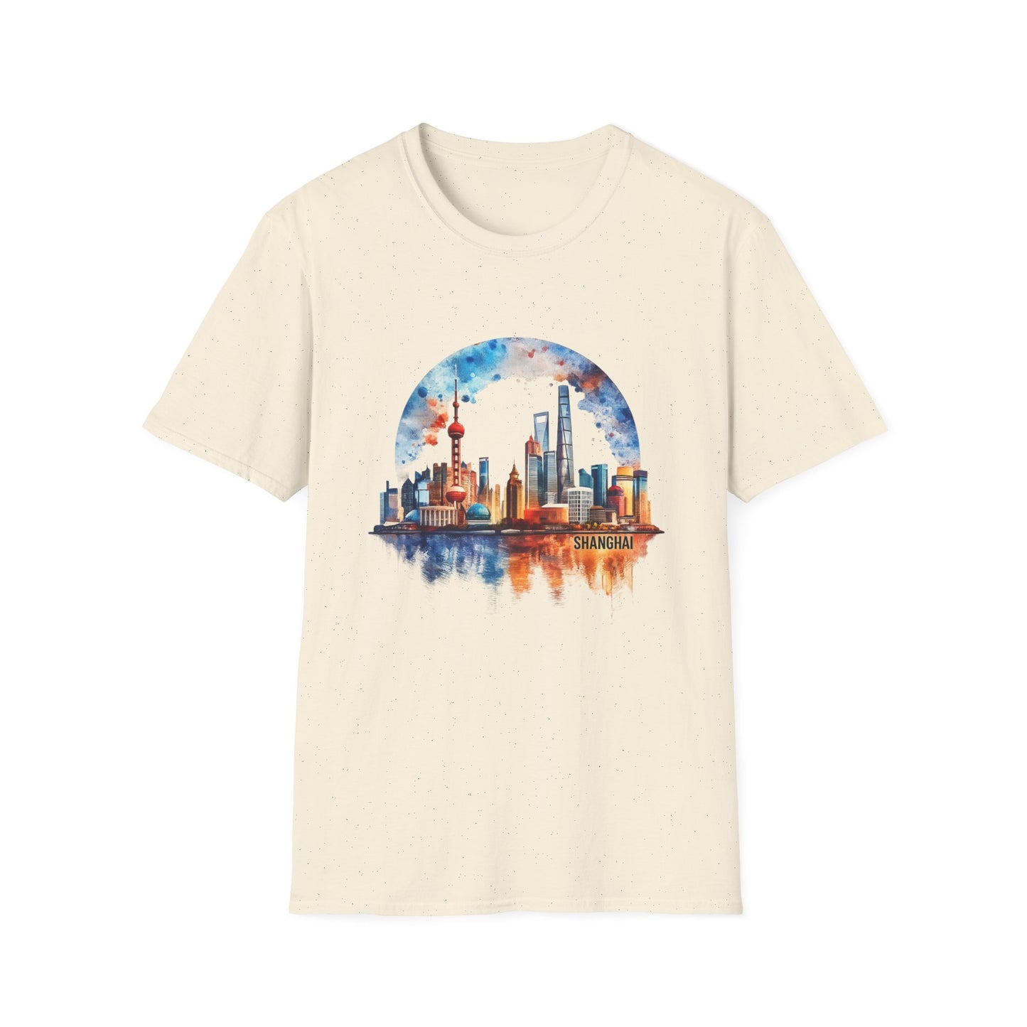 City Skyline T-Shirt — Watercolor Shanghai Landscape Tee