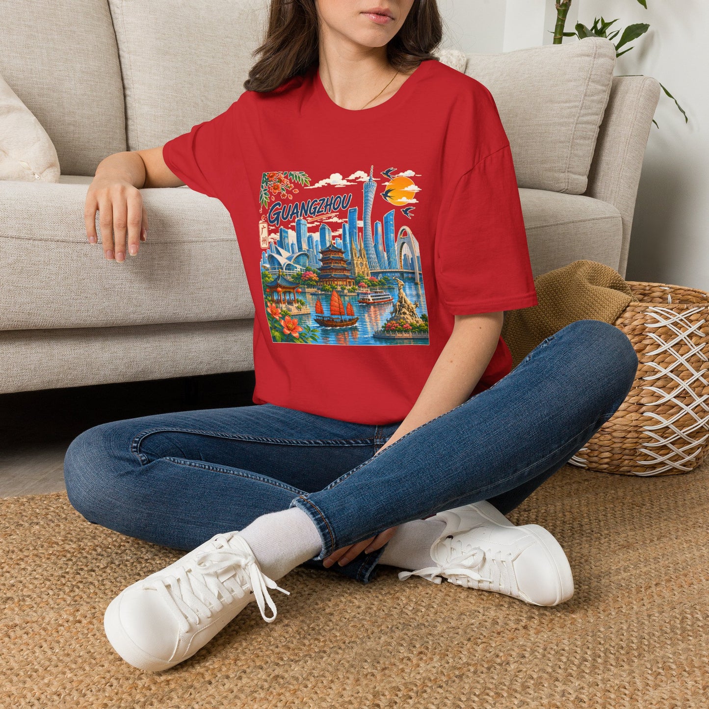 Guangzhou Cityscape T‑Shirt — Vintage Skyline Travel Tee