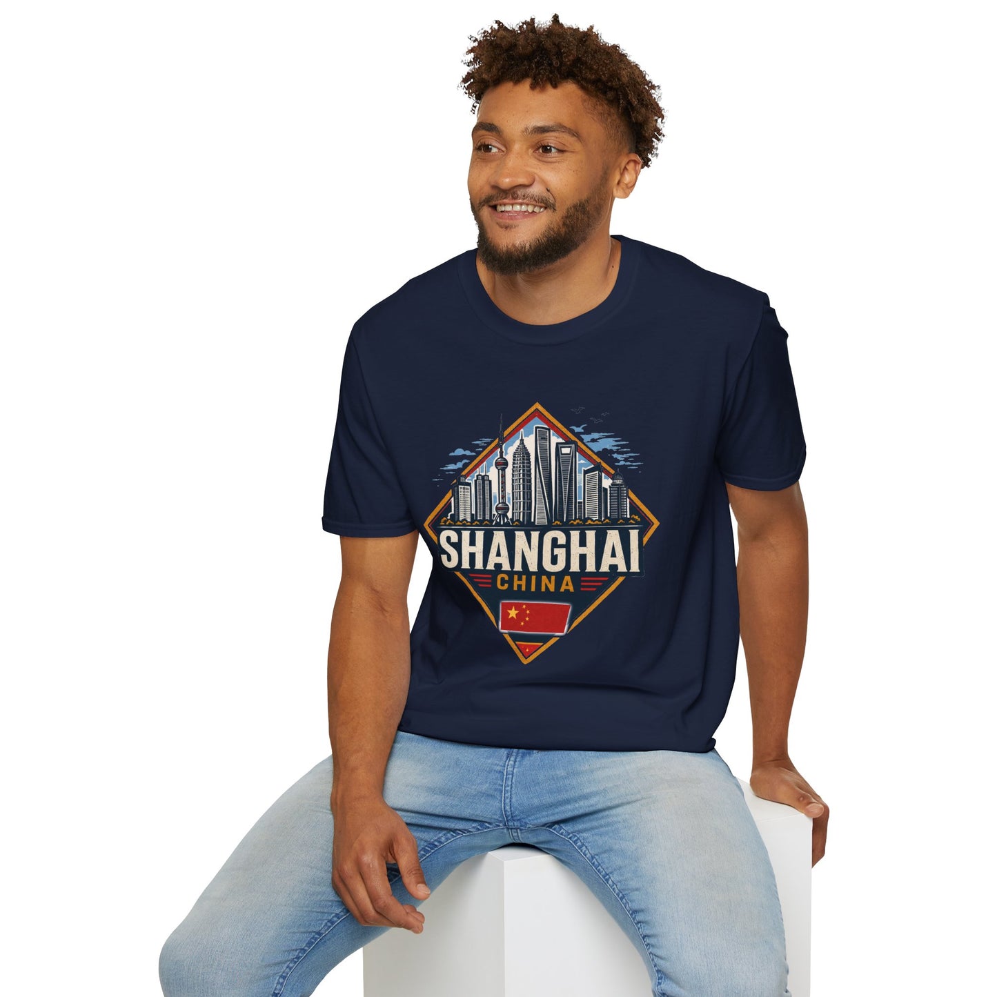 Shanghai Skyline T-Shirt — Retro Cityscape China Travel Tee