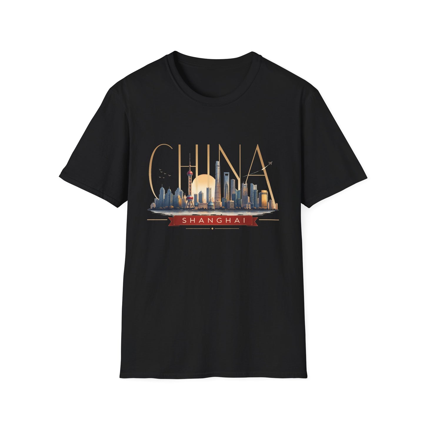 China Skyline T‑Shirt — Shanghai Cityscape Graphic Tee