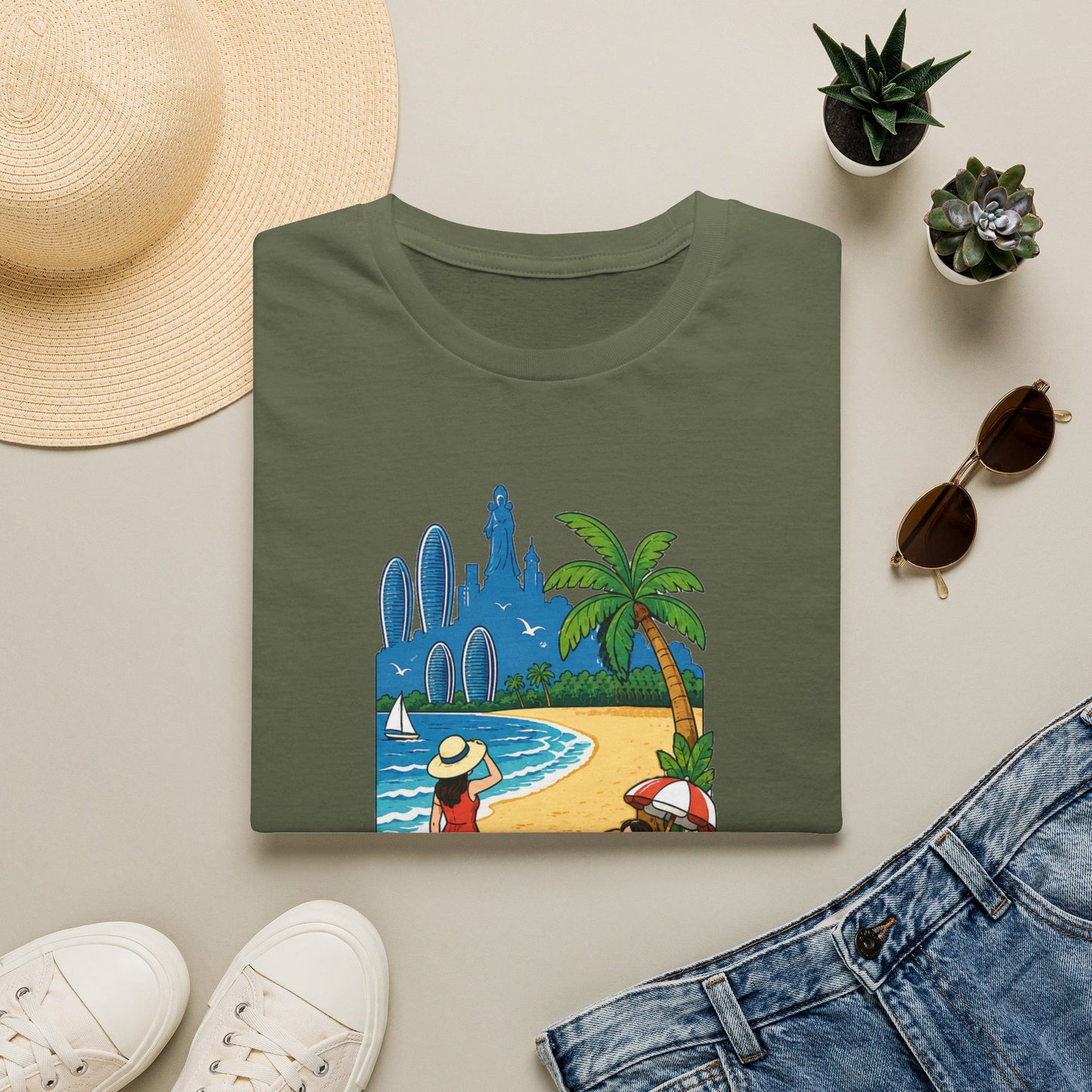 Beach Resort Graphic T-Shirt — Sanya Tropical Vacation Design