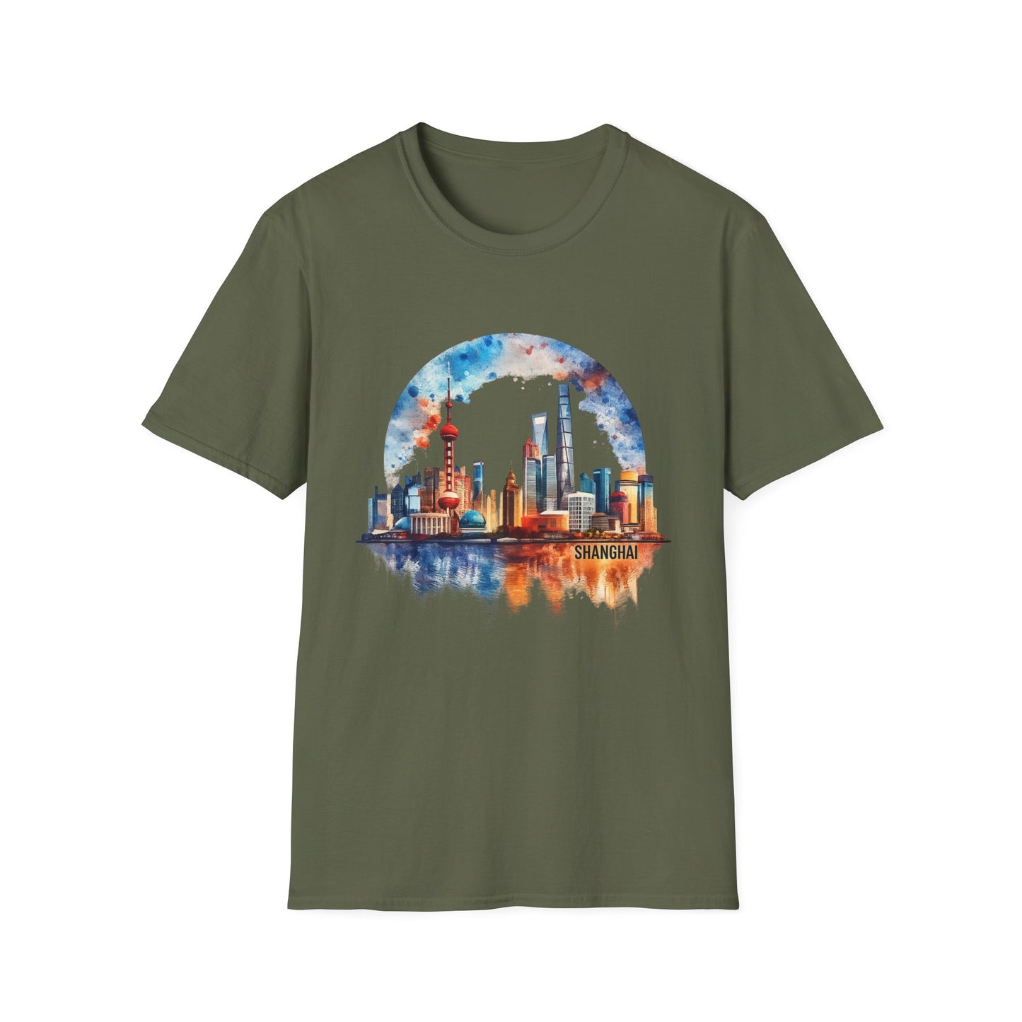 Cityscape Watercolor T-Shirt — Skyline Art Tee