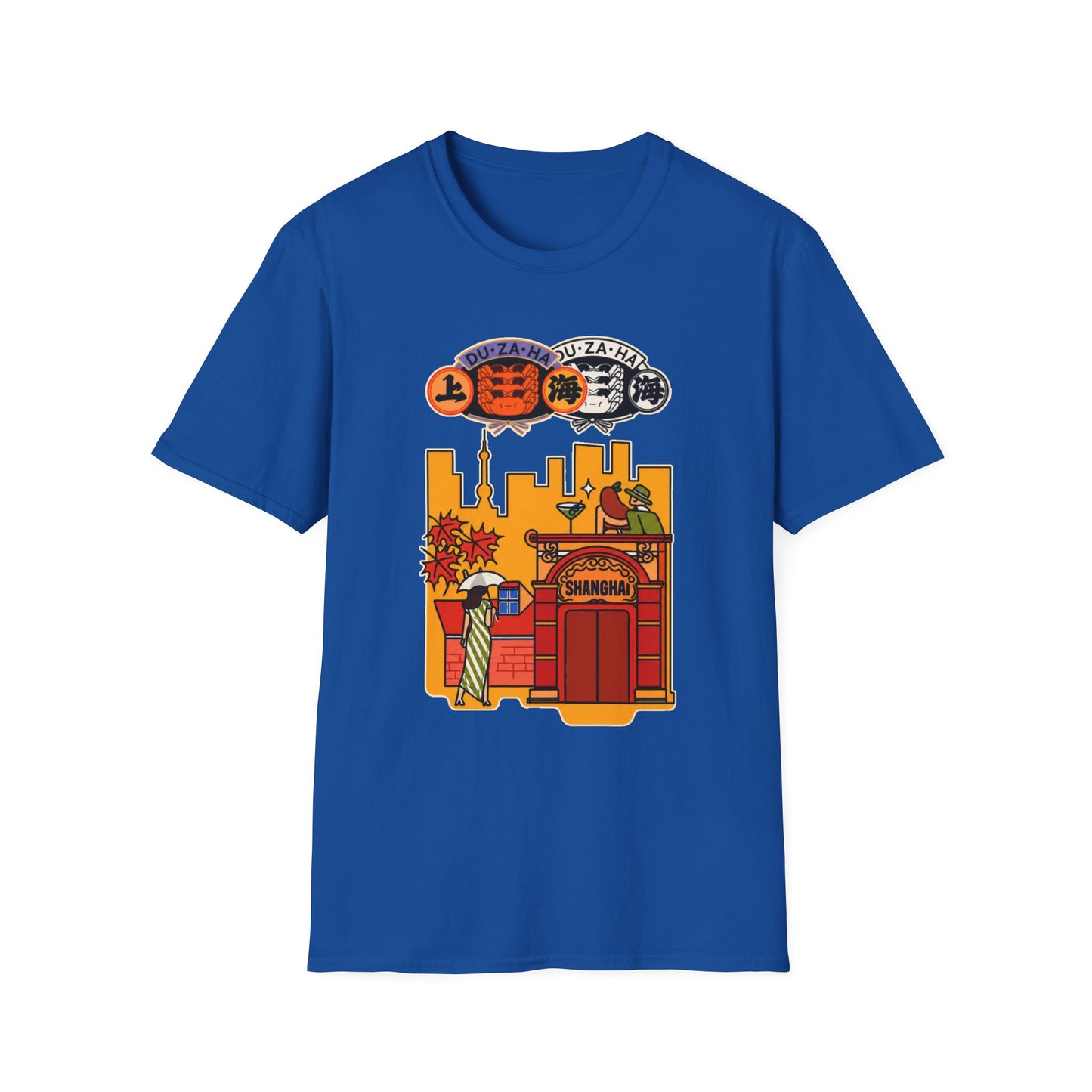 Skyline Ramen Scene T-Shirt — Retro Japanese Noodle Shop Design