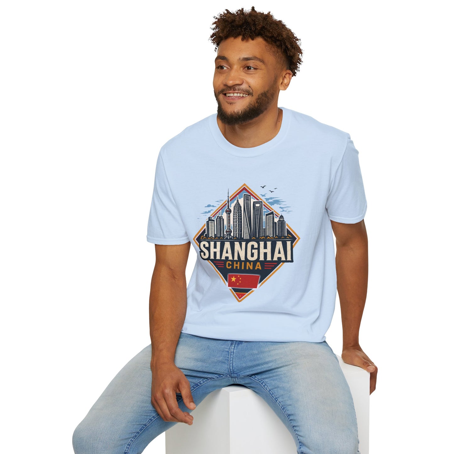 Shanghai Skyline T-Shirt — Retro Cityscape China Travel Tee