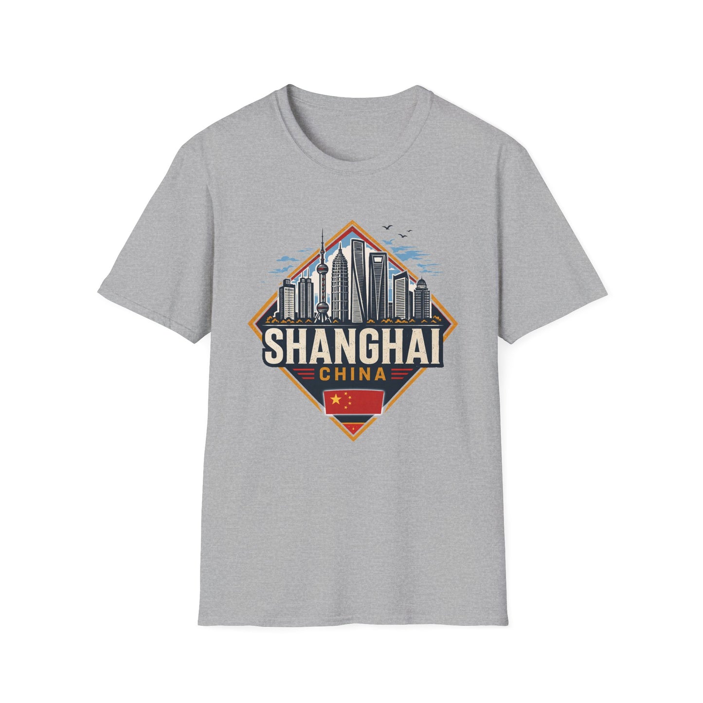 Shanghai Skyline T-Shirt — Retro Cityscape China Travel Tee