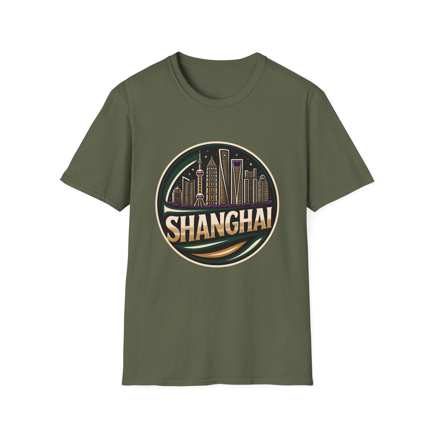 Shanghai Skyline T-Shirt — Retro Cityscape Tee