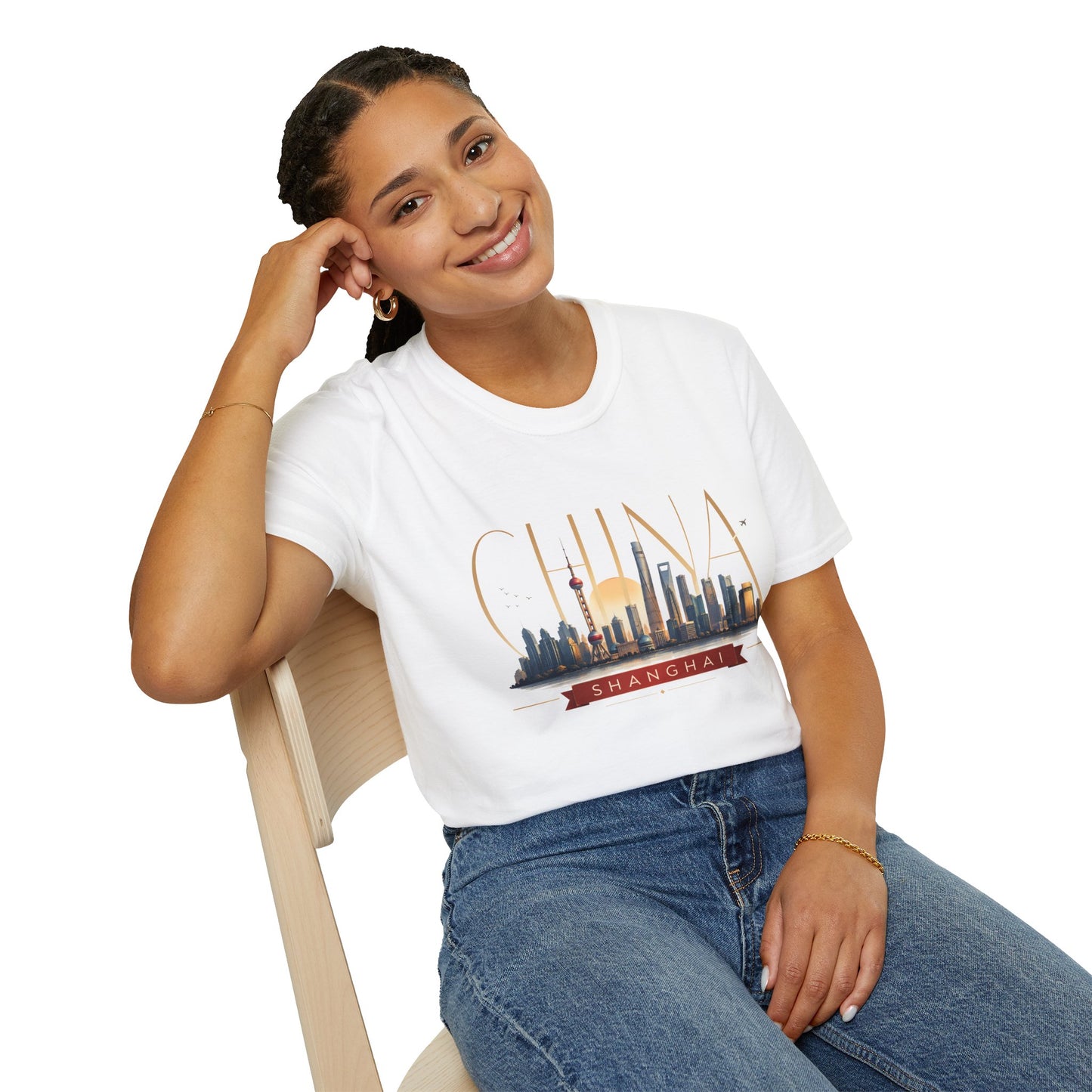 China Skyline T‑Shirt — Shanghai Cityscape Graphic Tee
