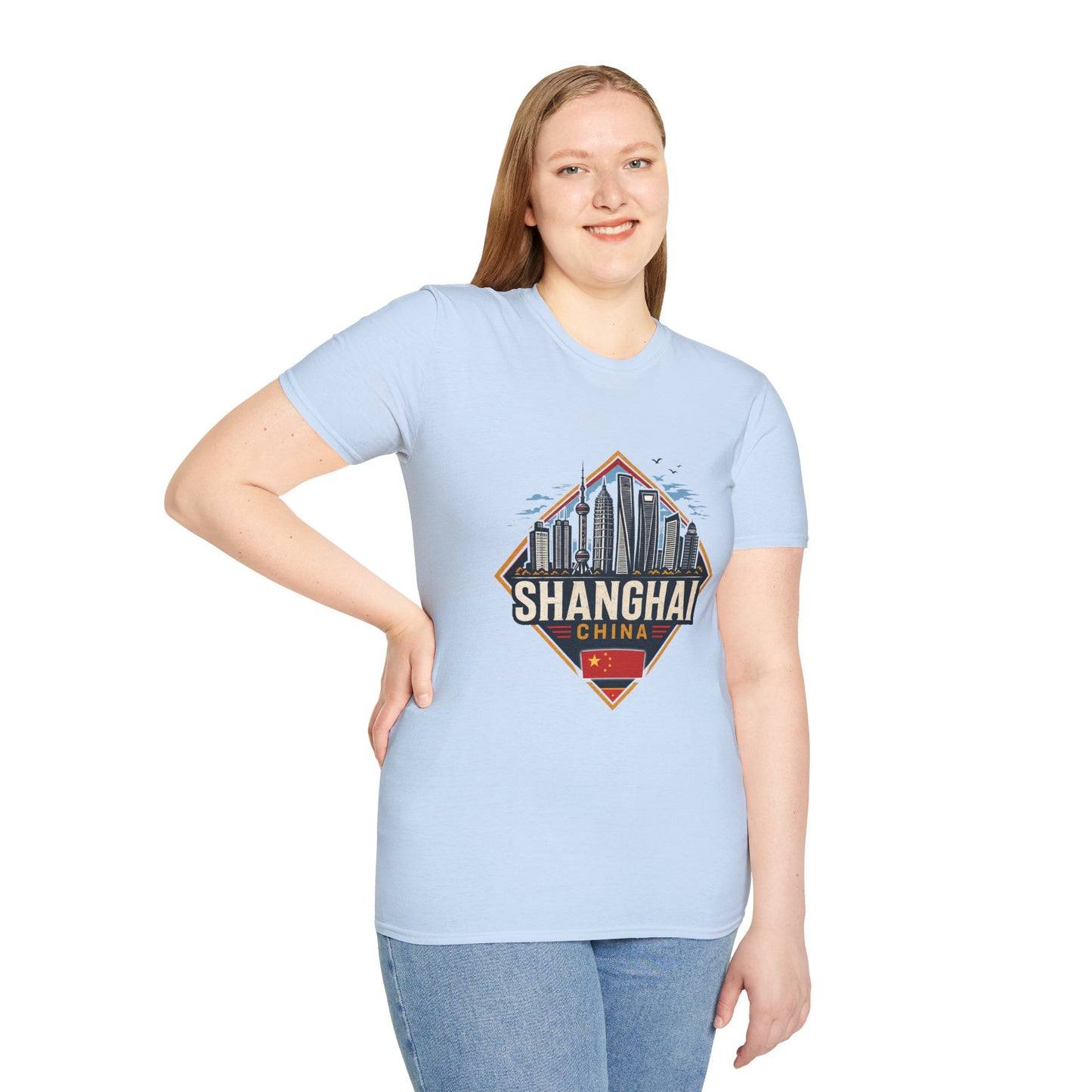 Shanghai Skyline T-Shirt — Retro Cityscape Travel Tee (Shanghai, China)
