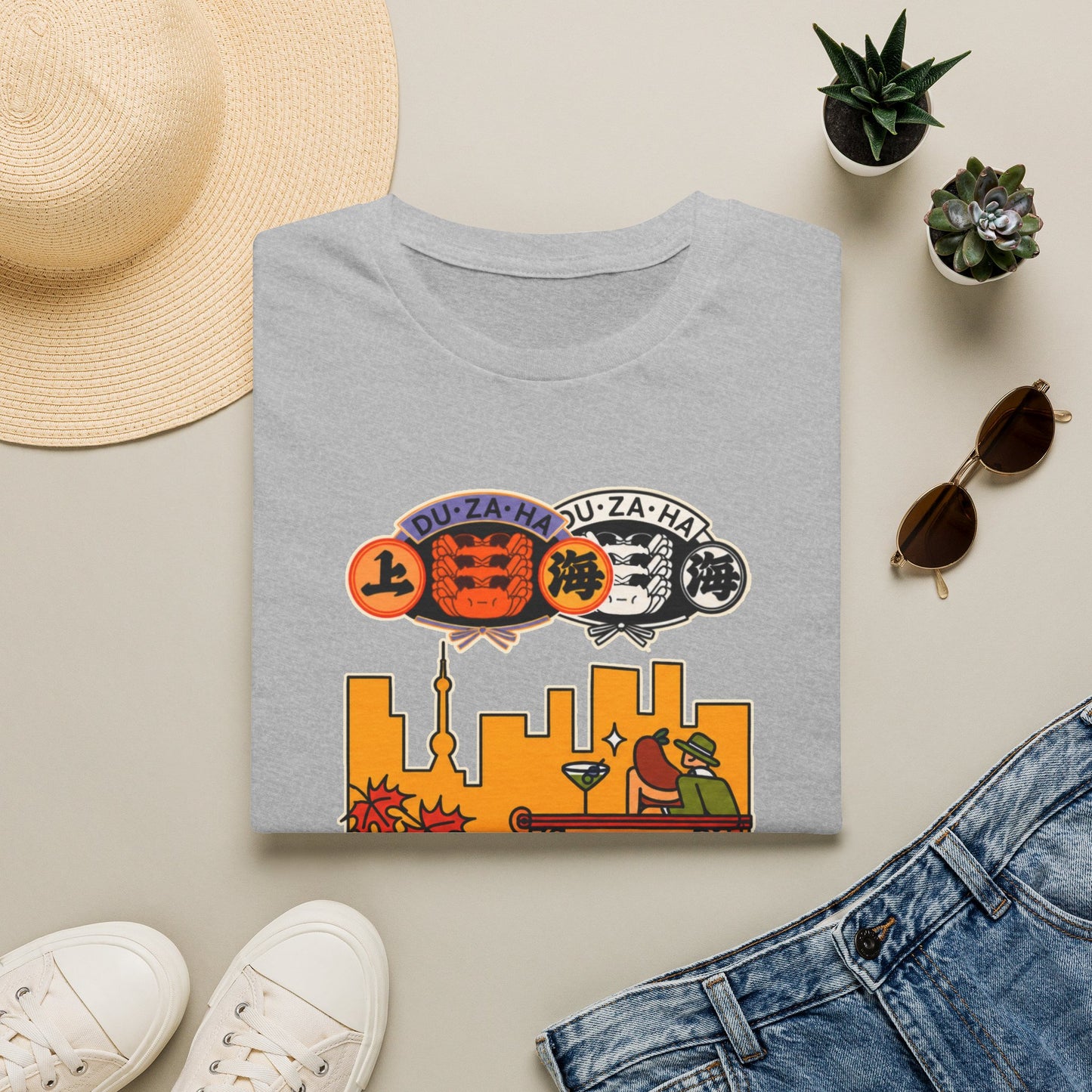 Skyline Ramen Scene T-Shirt — Retro Japanese Noodle Shop Design