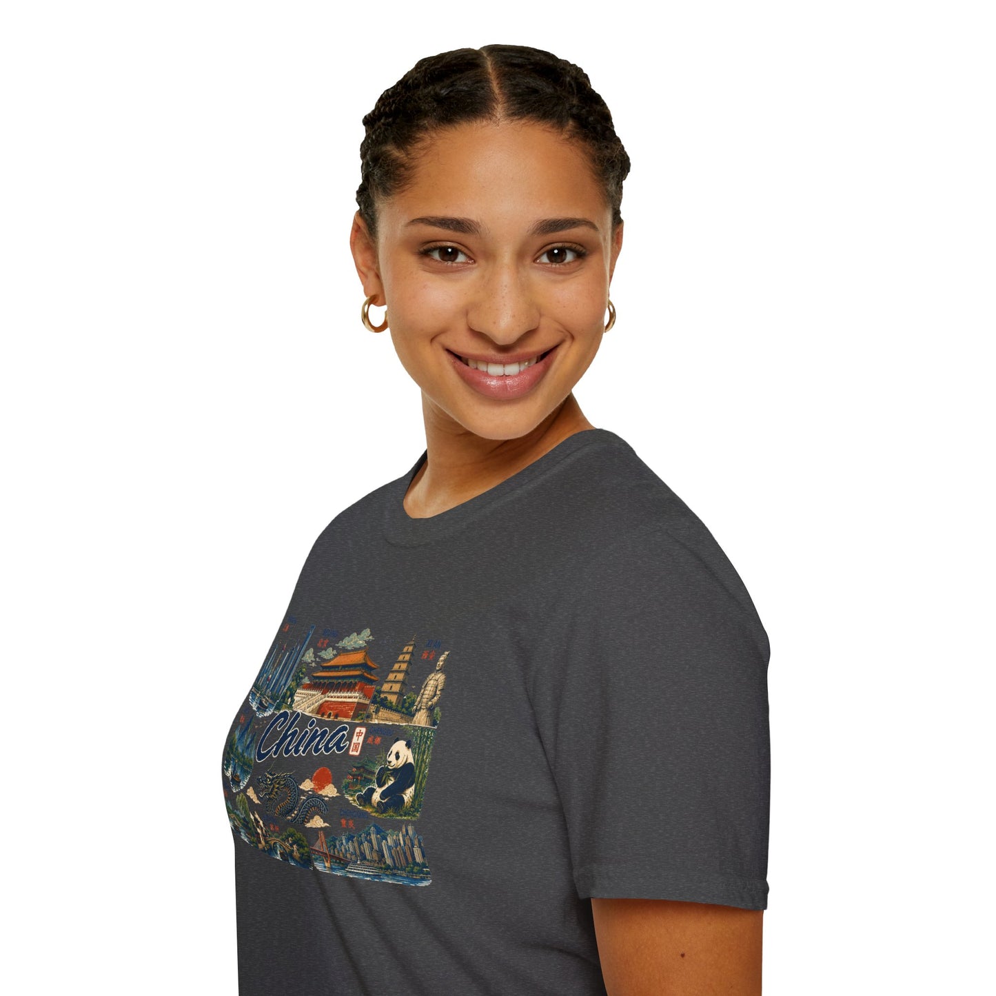 China Landmarks T-Shirt — Panda, Great Wall & Skyline Travel Tee