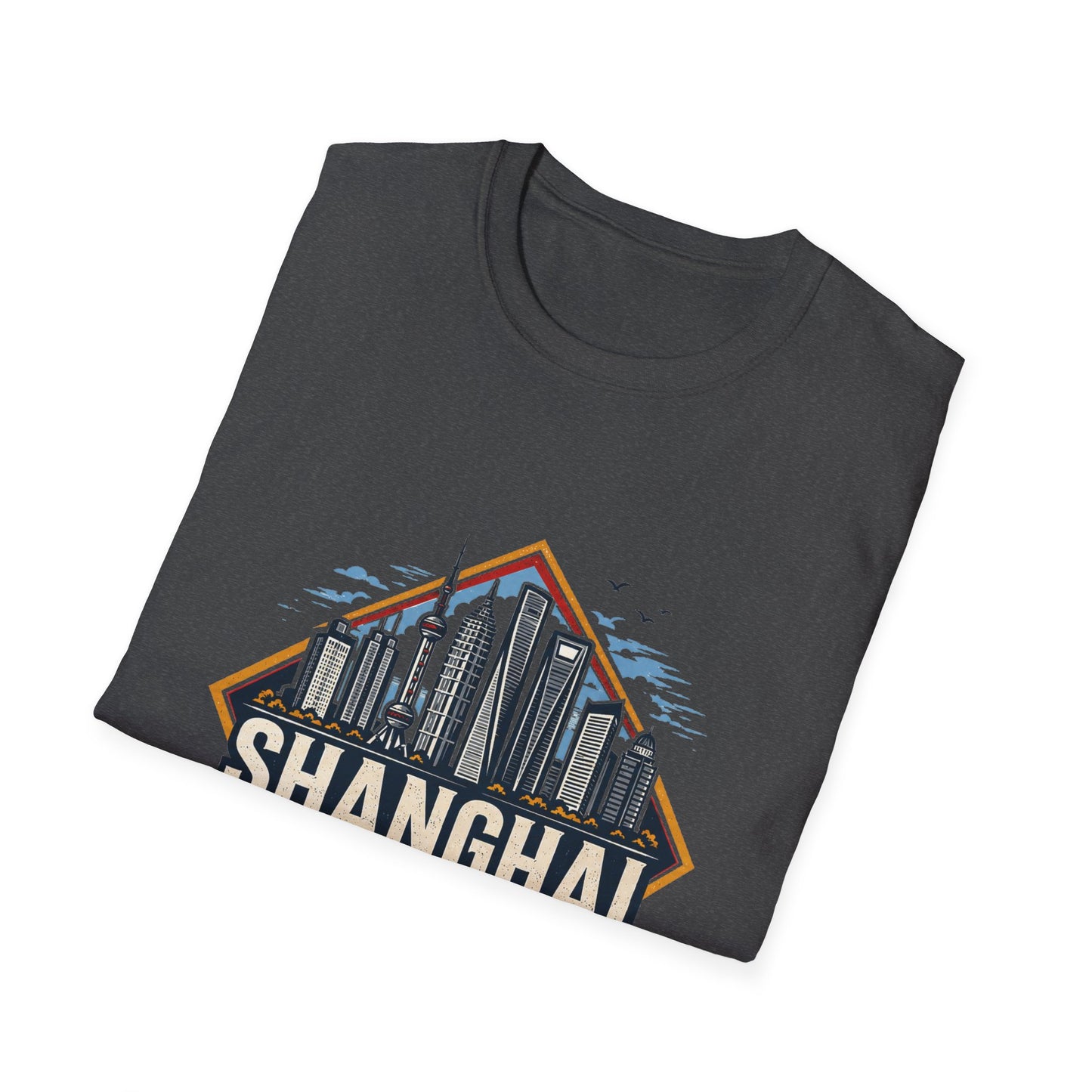 Shanghai Skyline T-Shirt — Retro Cityscape Travel Tee (Shanghai, China)