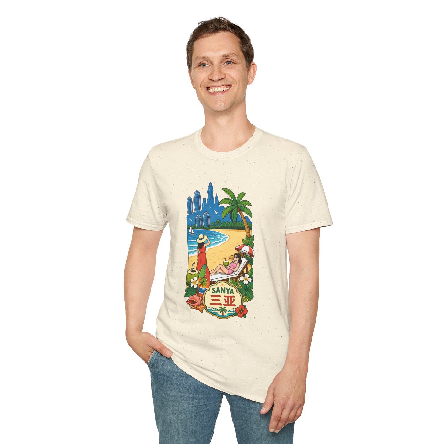 Beach Resort Graphic T-Shirt — Sanya Tropical Vacation Design
