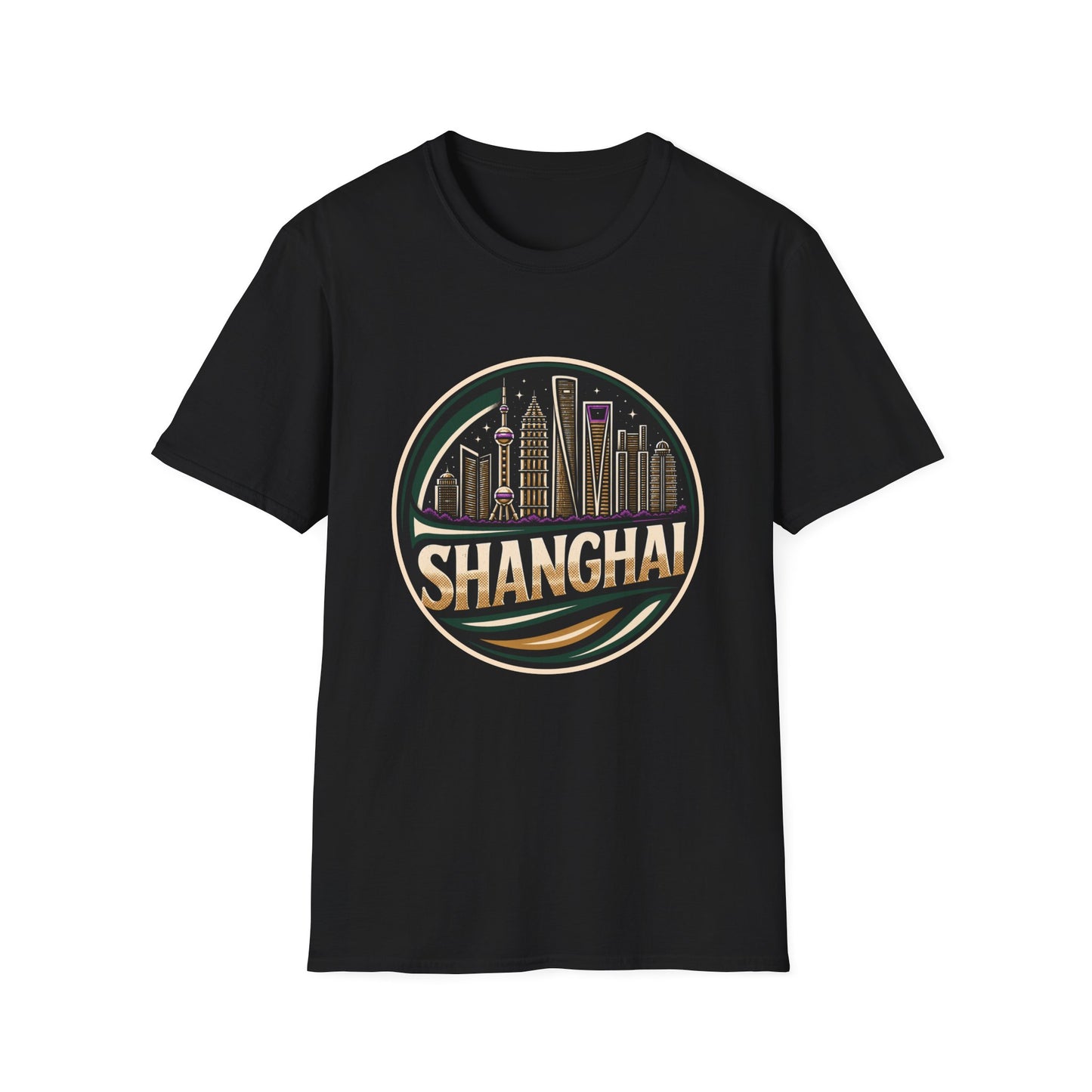 Shanghai Skyline T-Shirt — Retro Cityscape Tee