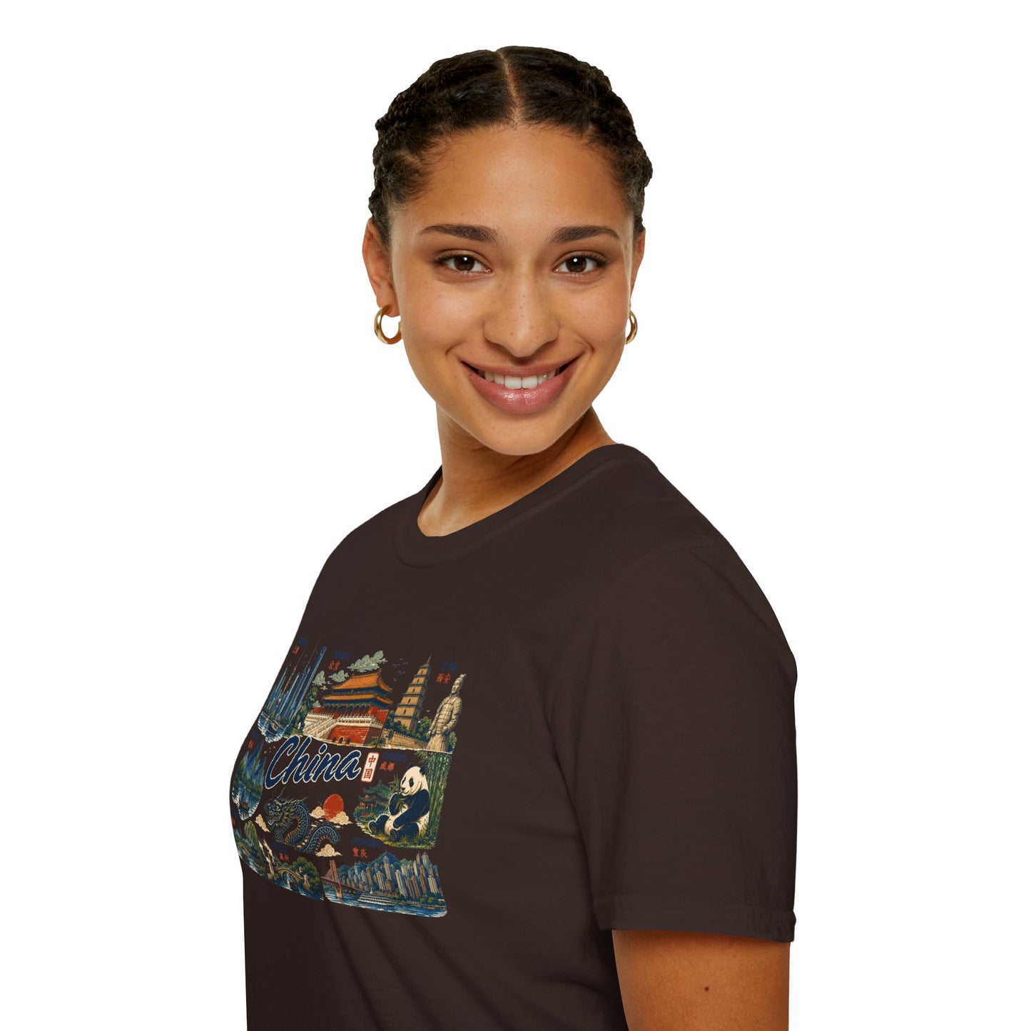China Landmarks T-Shirt — Panda, Great Wall & Skyline Travel Tee
