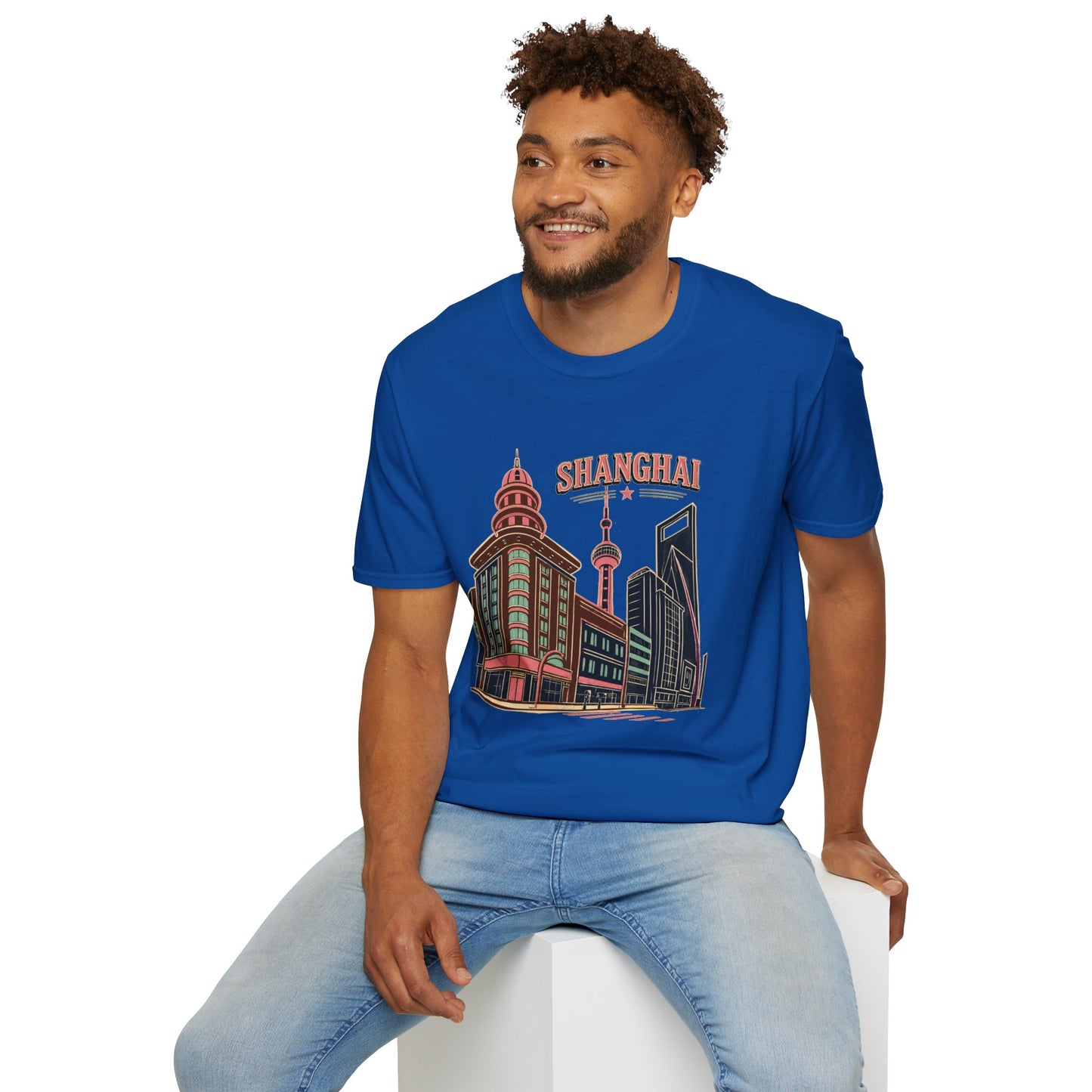 Shanghai Skyline T-Shirt — Retro Cityscape Travel Tee