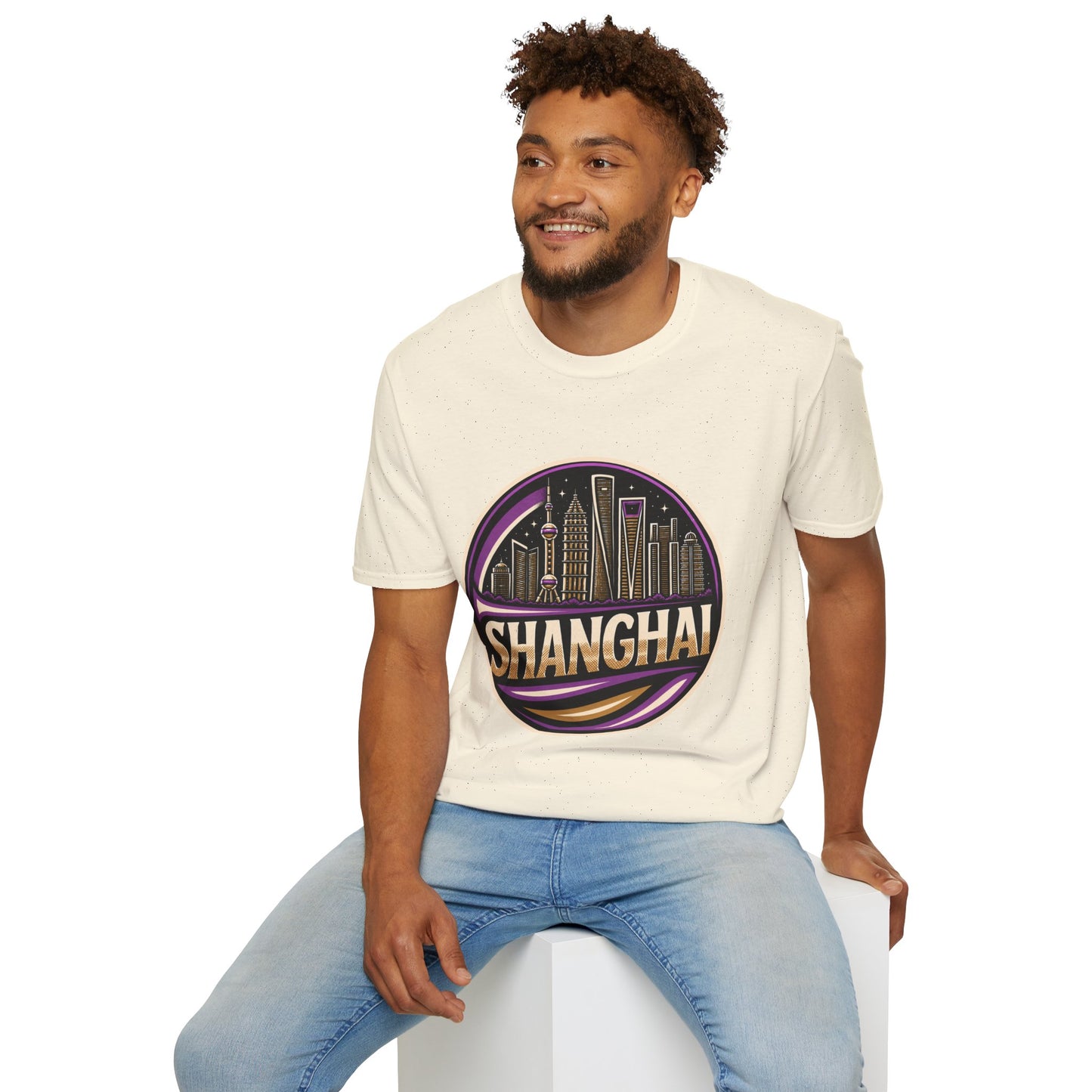 Shanghai Skyline T-Shirt — Retro Neon Cityscape Tee