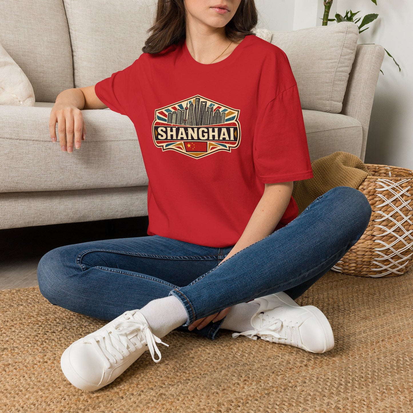 Shanghai Skyline T-Shirt — Vintage City Travel Tee