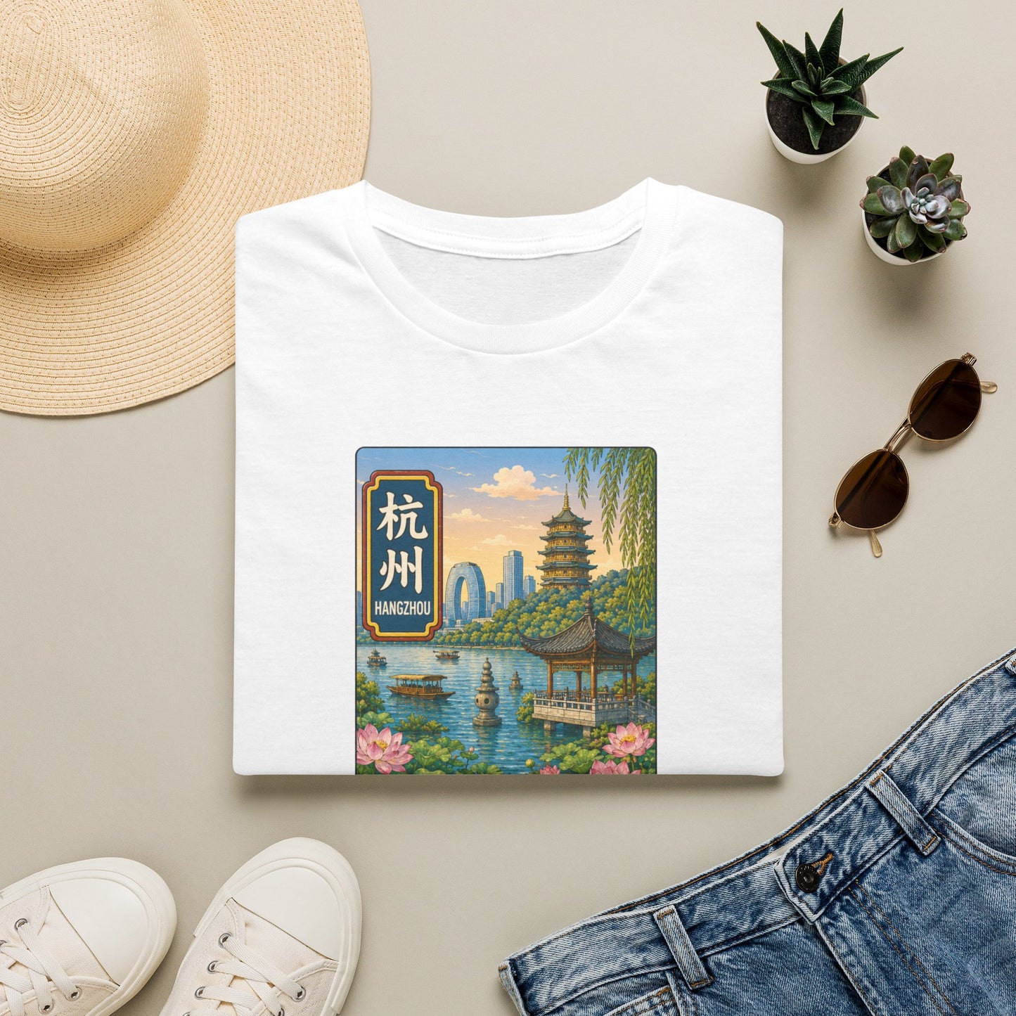 Hangzhou Scenic T-Shirt — West Lake Vintage Travel Tee (杭州)