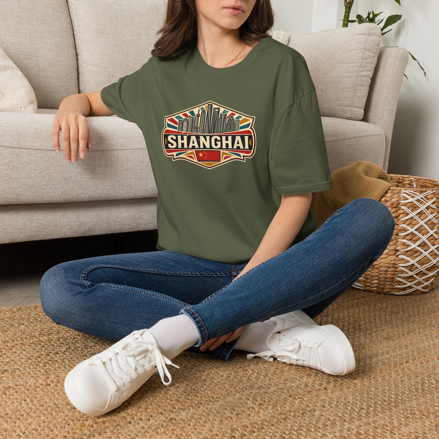 Shanghai Skyline T-Shirt — Vintage City Travel Tee