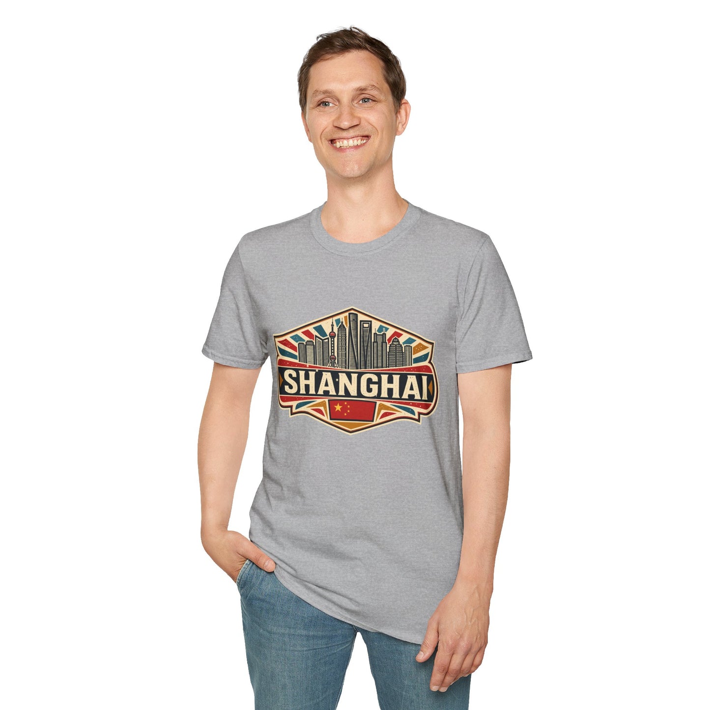 Shanghai Skyline Vintage T‑Shirt