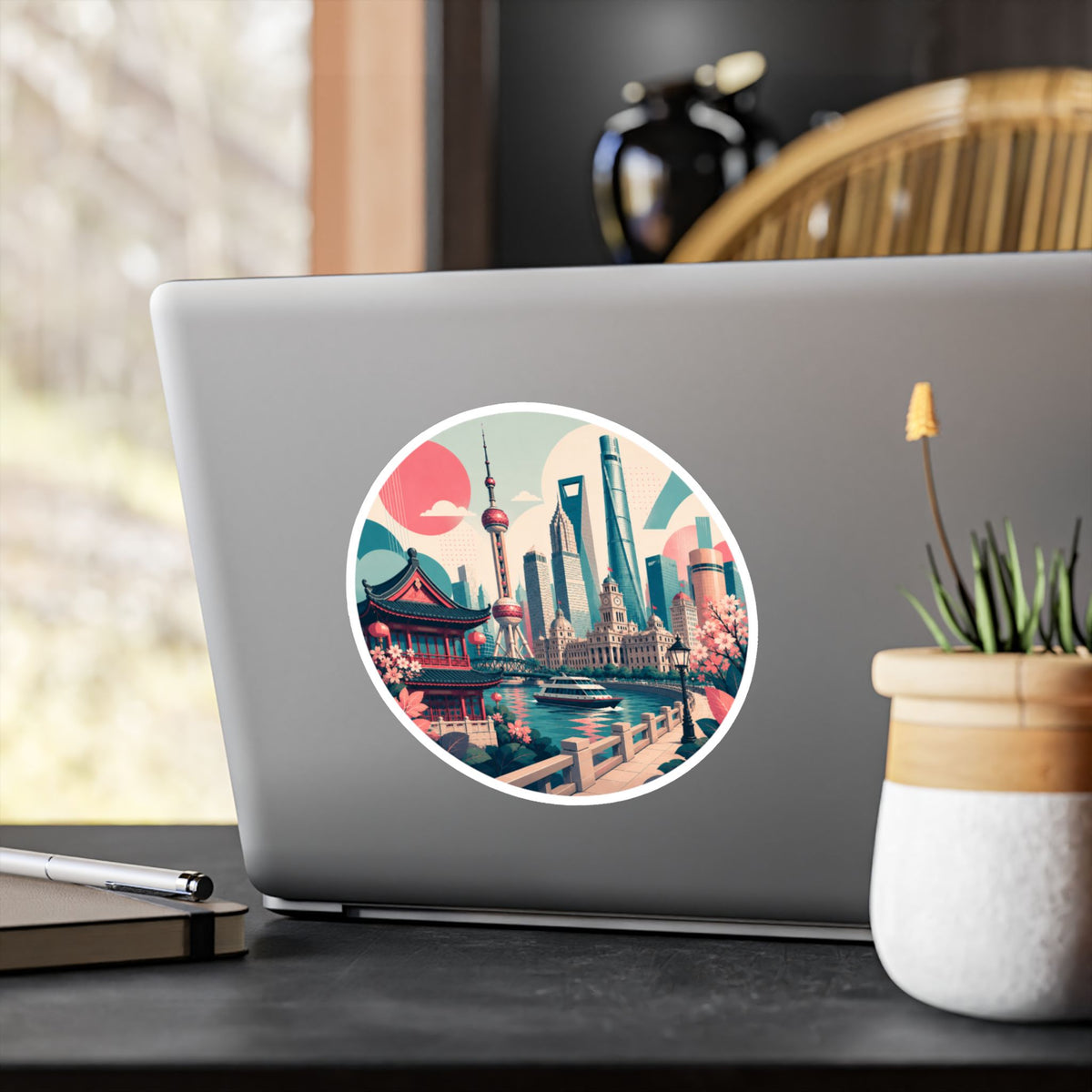 Shanghai Skyline Kiss-Cut Vinyl Decal