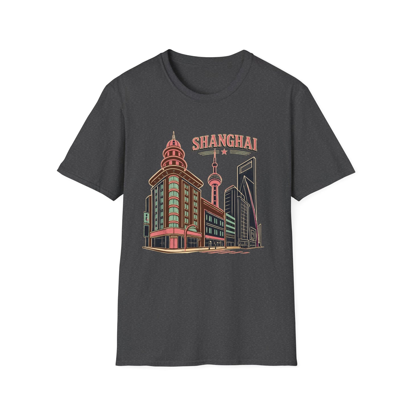 Shanghai Skyline T-Shirt — Retro Cityscape Travel Tee
