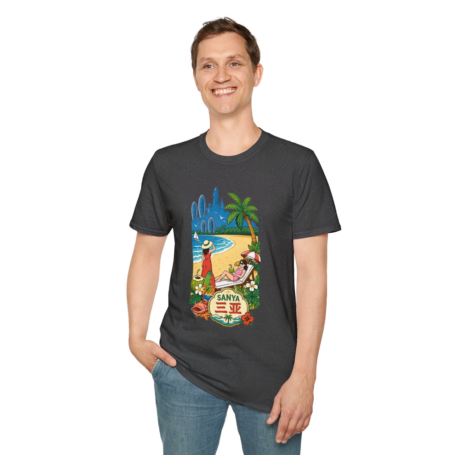 Beach Resort Graphic T-Shirt — Sanya Tropical Vacation Design