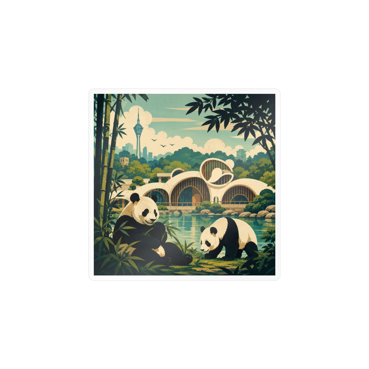 Panda Garden Kiss-Cut Vinyl Decal