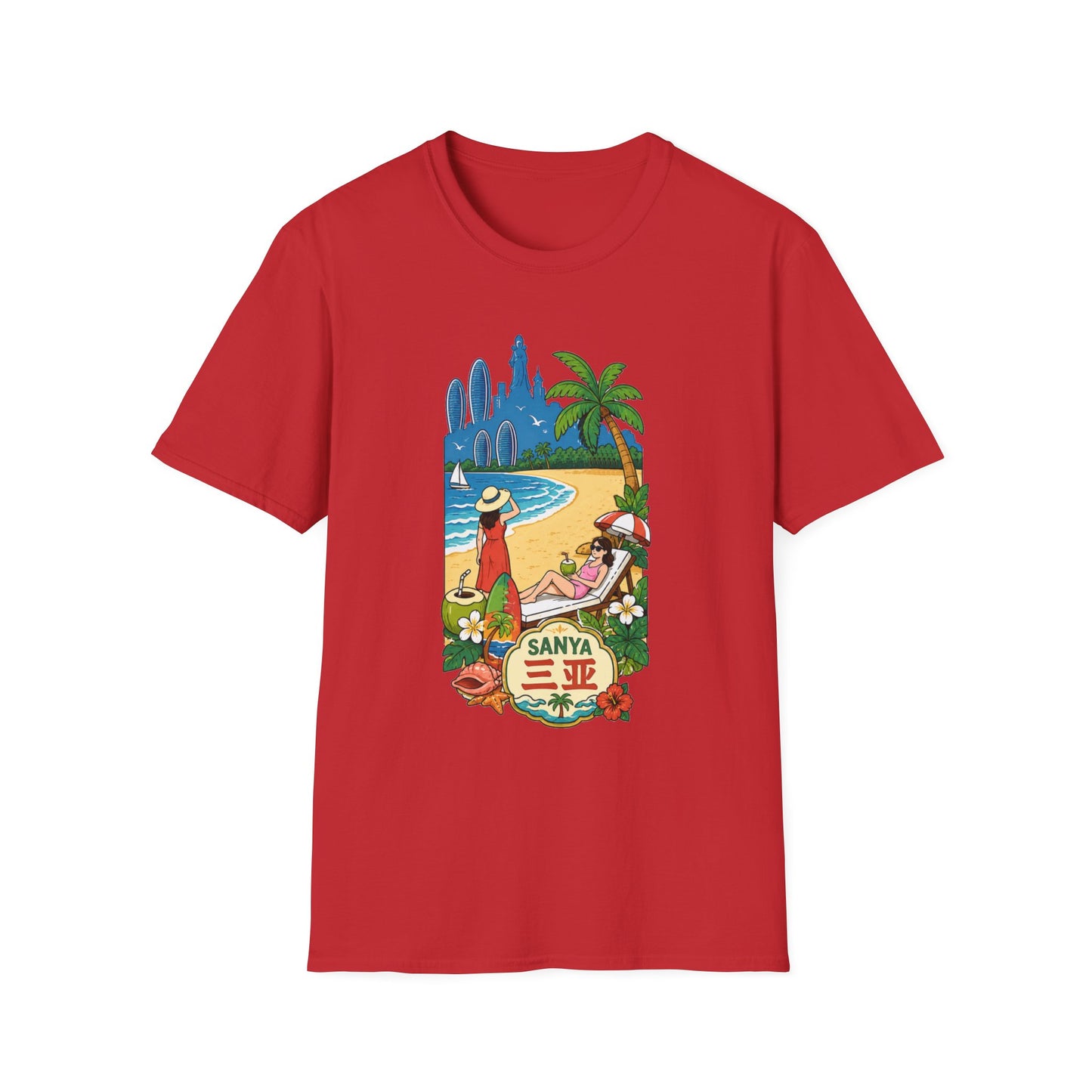 Beach Resort Graphic T-Shirt — Sanya Tropical Vacation Design