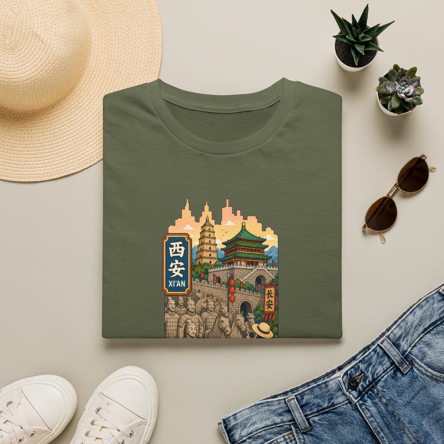 Xi'an Travel T‑Shirt — Vintage China Cityscape Graphic