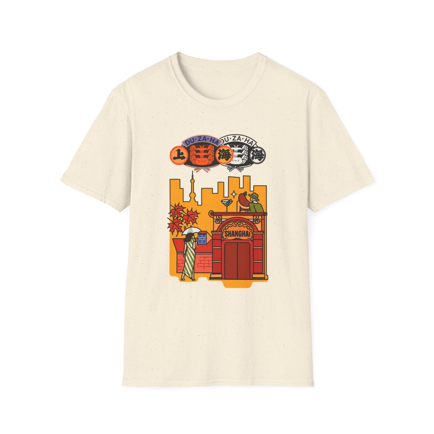 Skyline Ramen Scene T-Shirt — Retro Japanese Noodle Shop Design