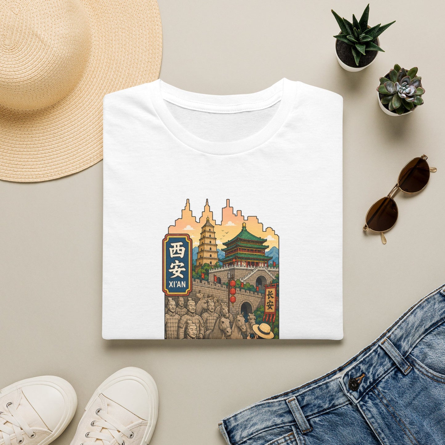 Xi'an Travel T‑Shirt — Vintage China Cityscape Graphic