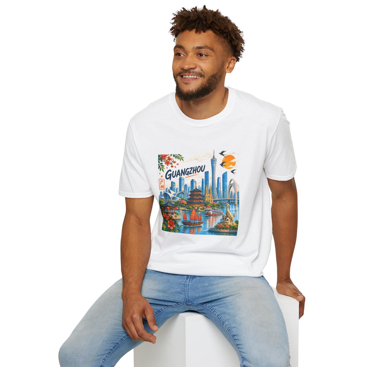 Guangzhou Cityscape T‑Shirt — Vintage Skyline Travel Tee