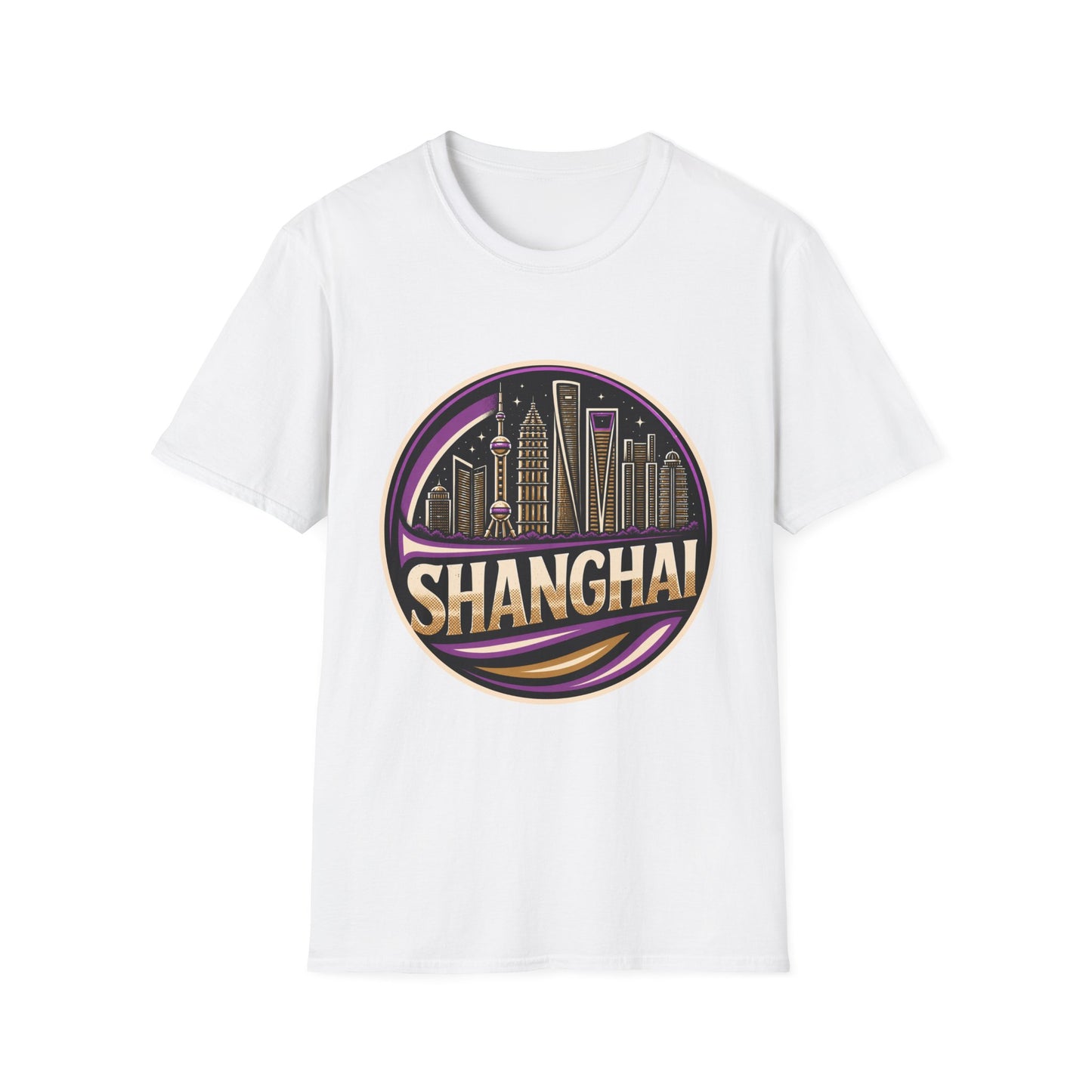 Shanghai Skyline T-Shirt — Retro Neon Cityscape Tee