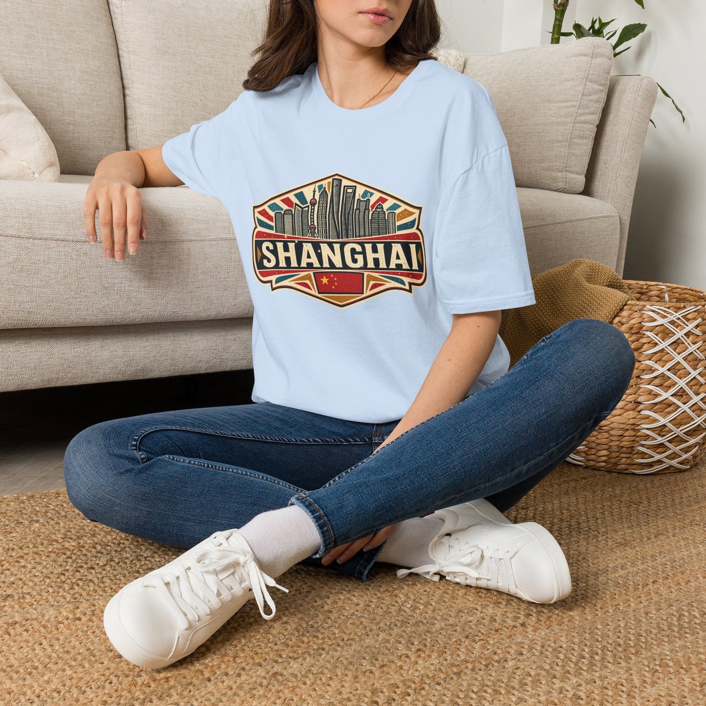 Shanghai Skyline Vintage T‑Shirt