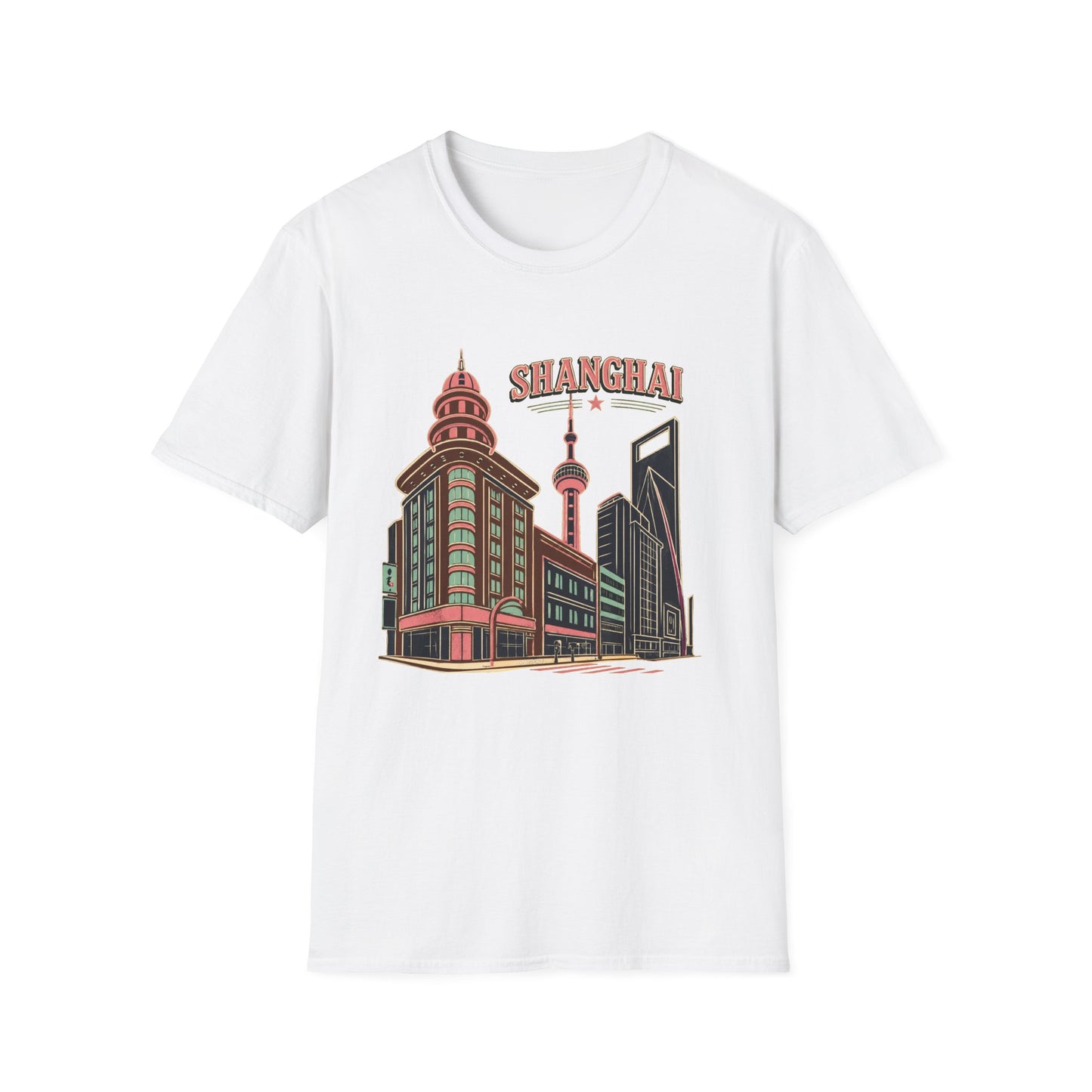 Shanghai Skyline T-Shirt — Retro Cityscape Travel Tee