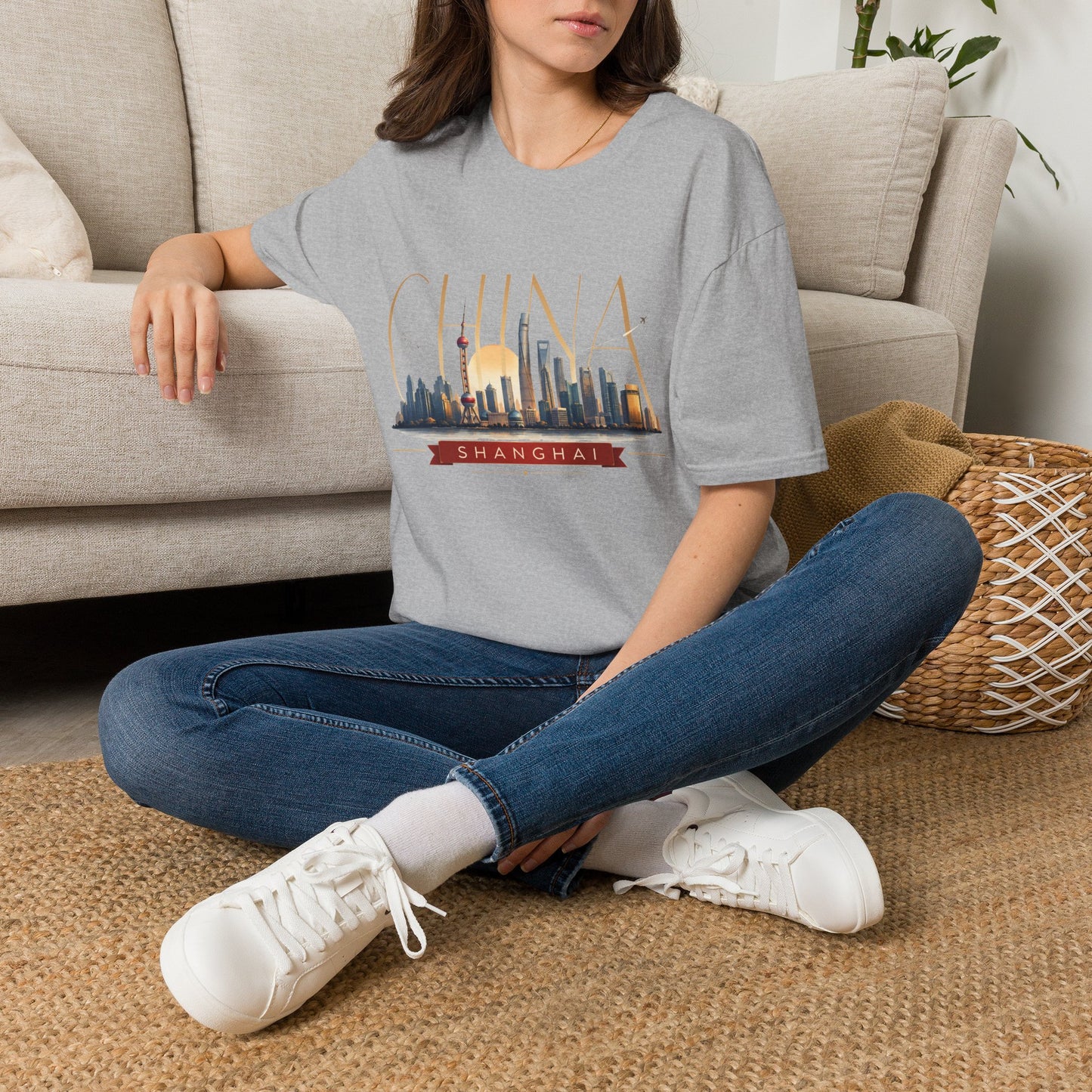 China Skyline T‑Shirt — Shanghai Cityscape Graphic Tee