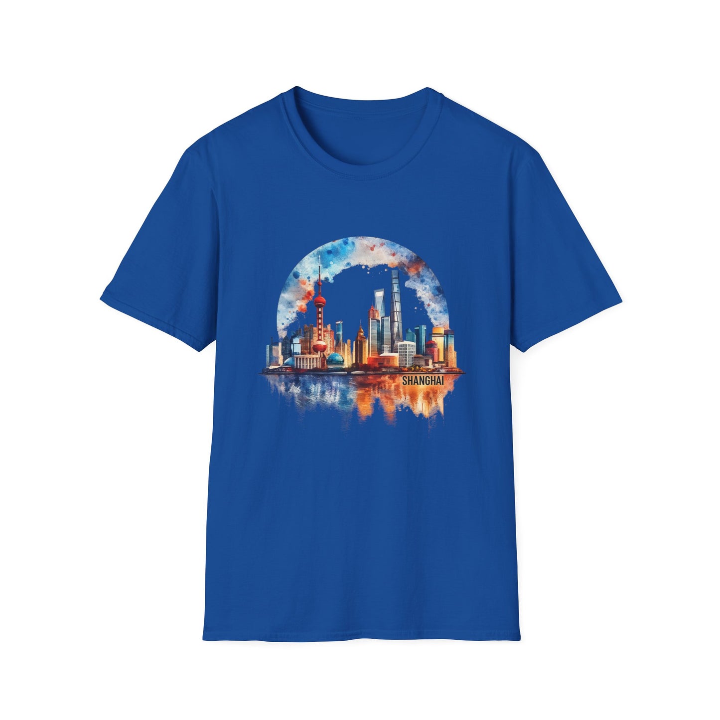 City Skyline T-Shirt — Watercolor Shanghai Landscape Tee