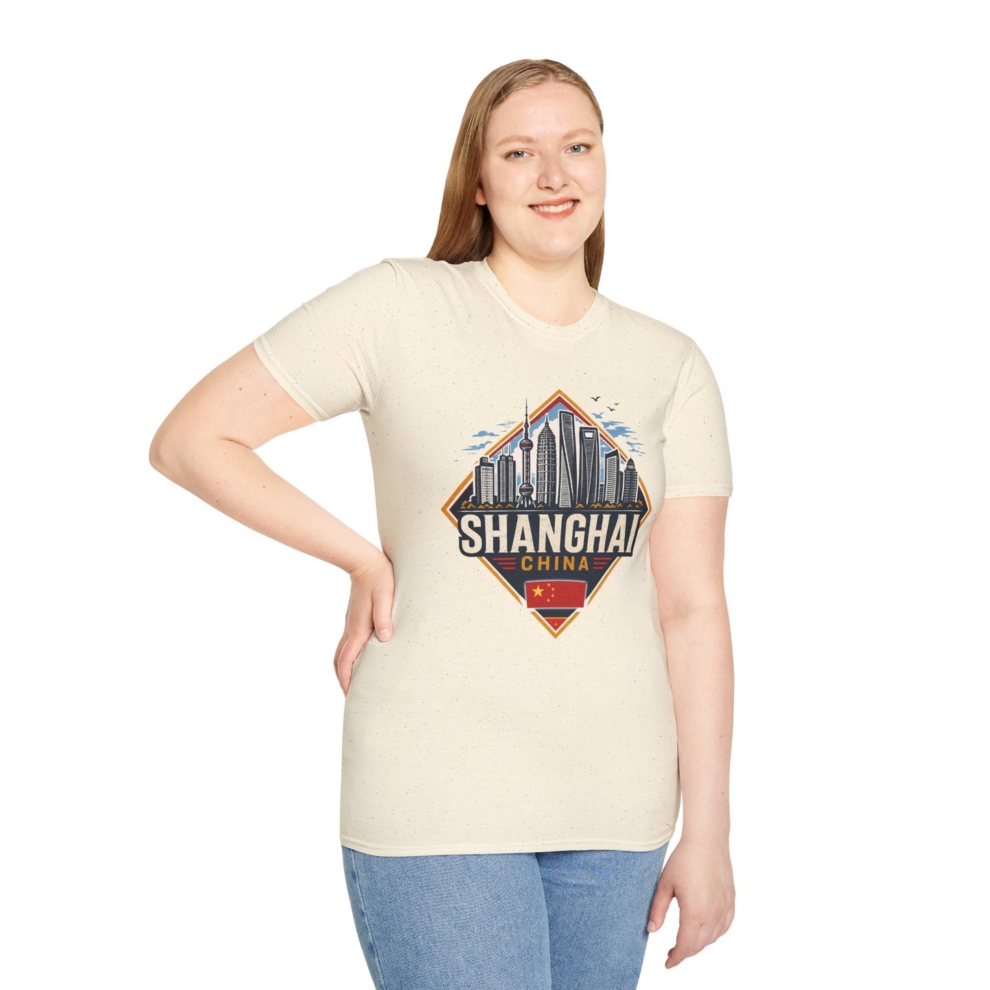 Shanghai Skyline T-Shirt — Retro Cityscape China Travel Tee