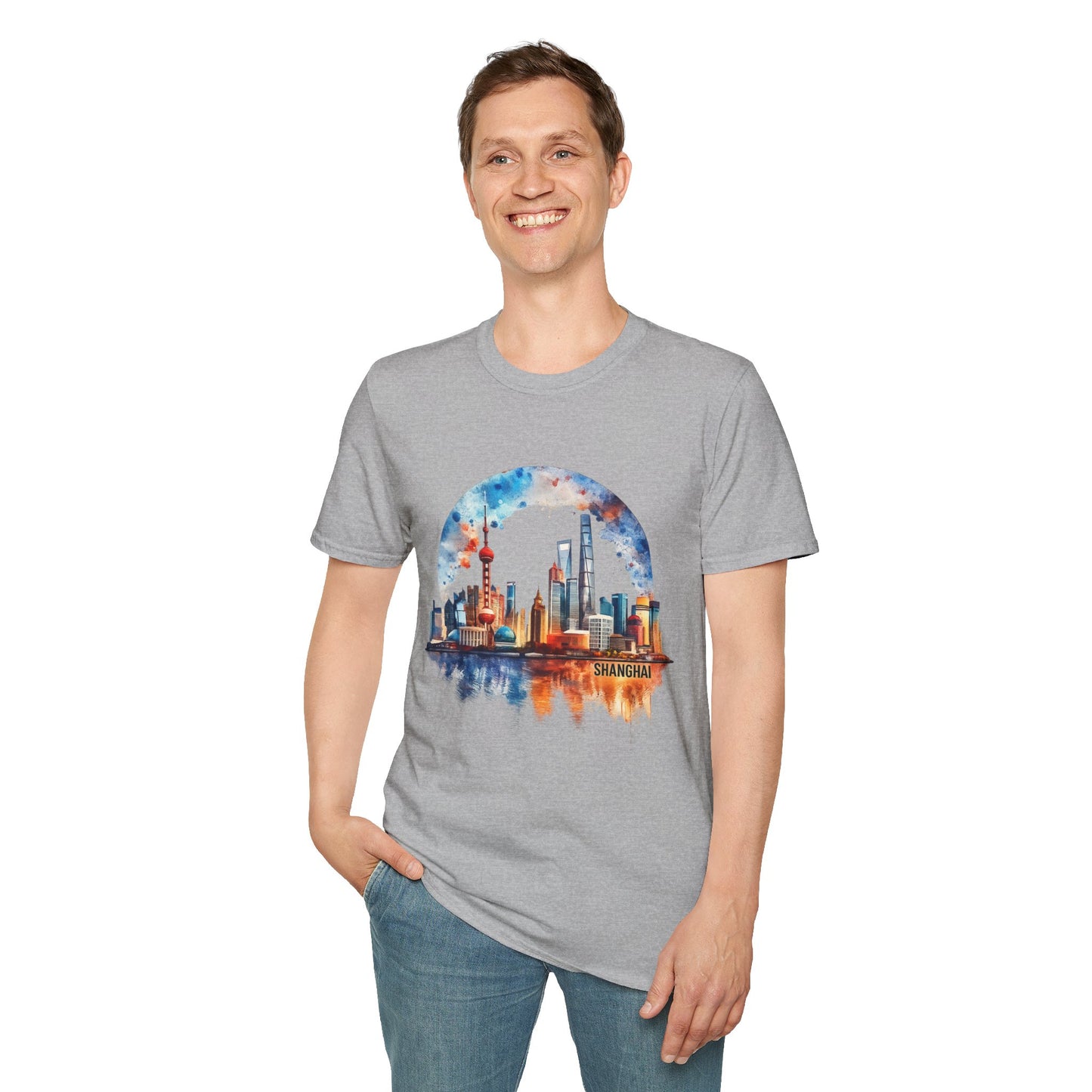 Cityscape Watercolor T-Shirt — Skyline Art Tee