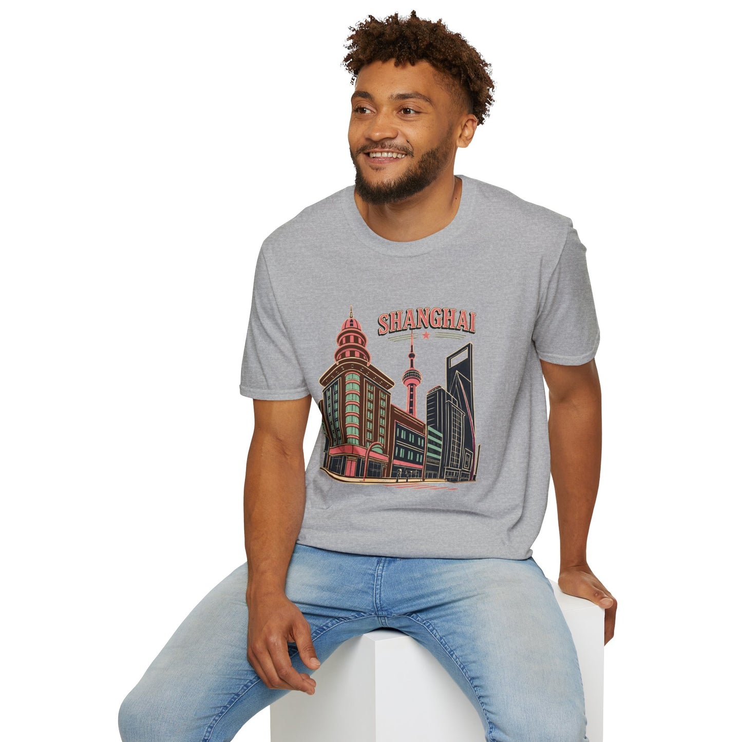 Shanghai Skyline T-Shirt — Retro Cityscape Travel Tee