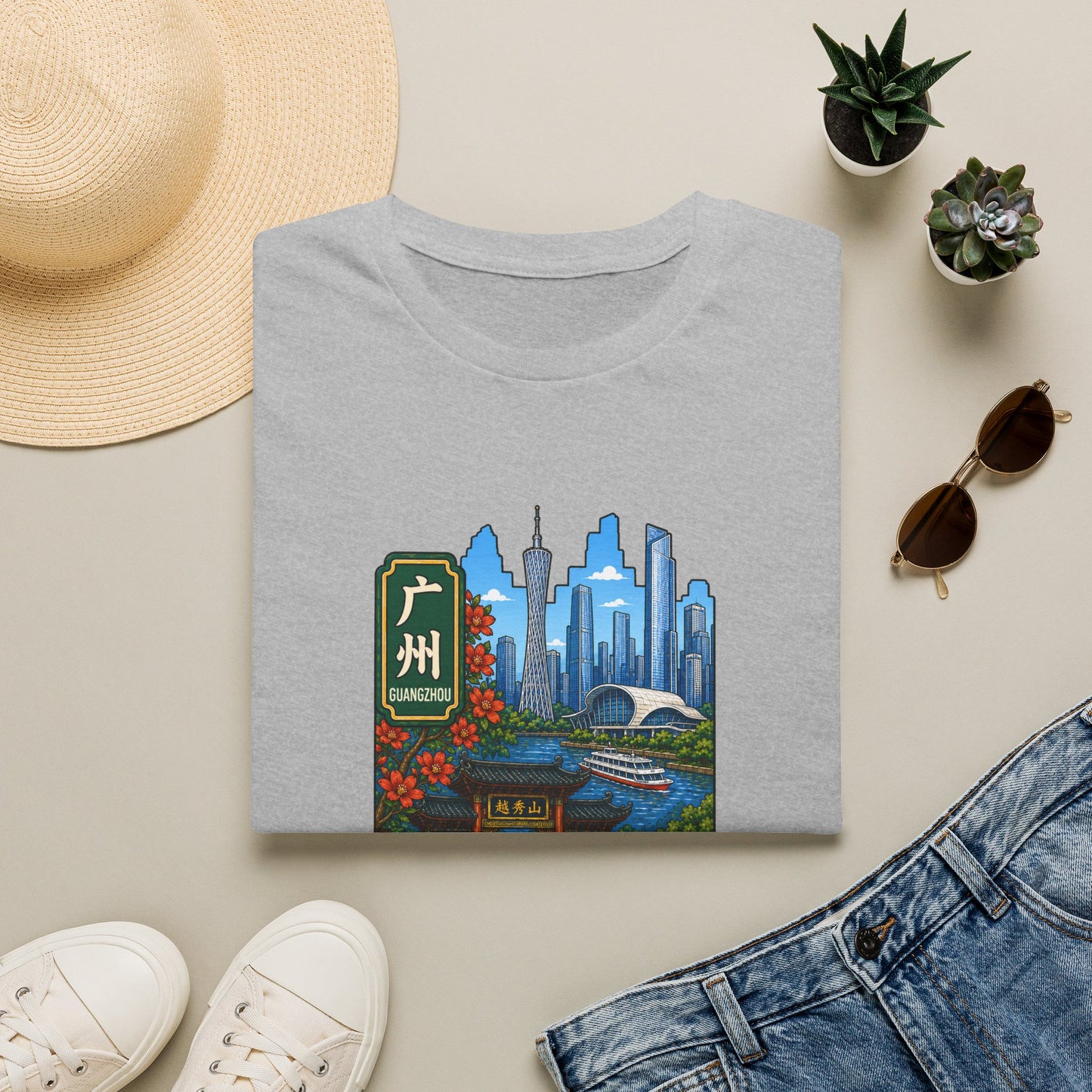 Guangzhou Skyline T-Shirt — Chinese Cityscape Travel Tee