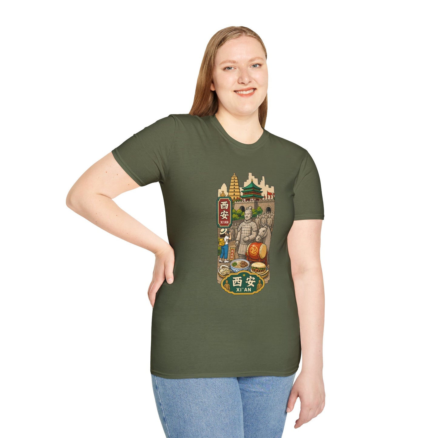 Xi'an Travel T-Shirt — Terracotta Warriors & Pagoda China Souvenir Tee