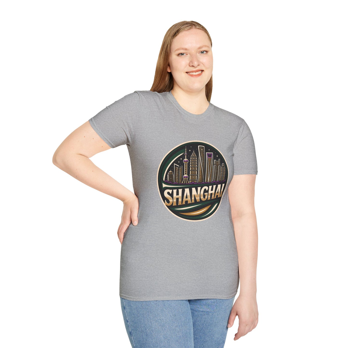 Shanghai Skyline T-Shirt — Retro Cityscape Tee