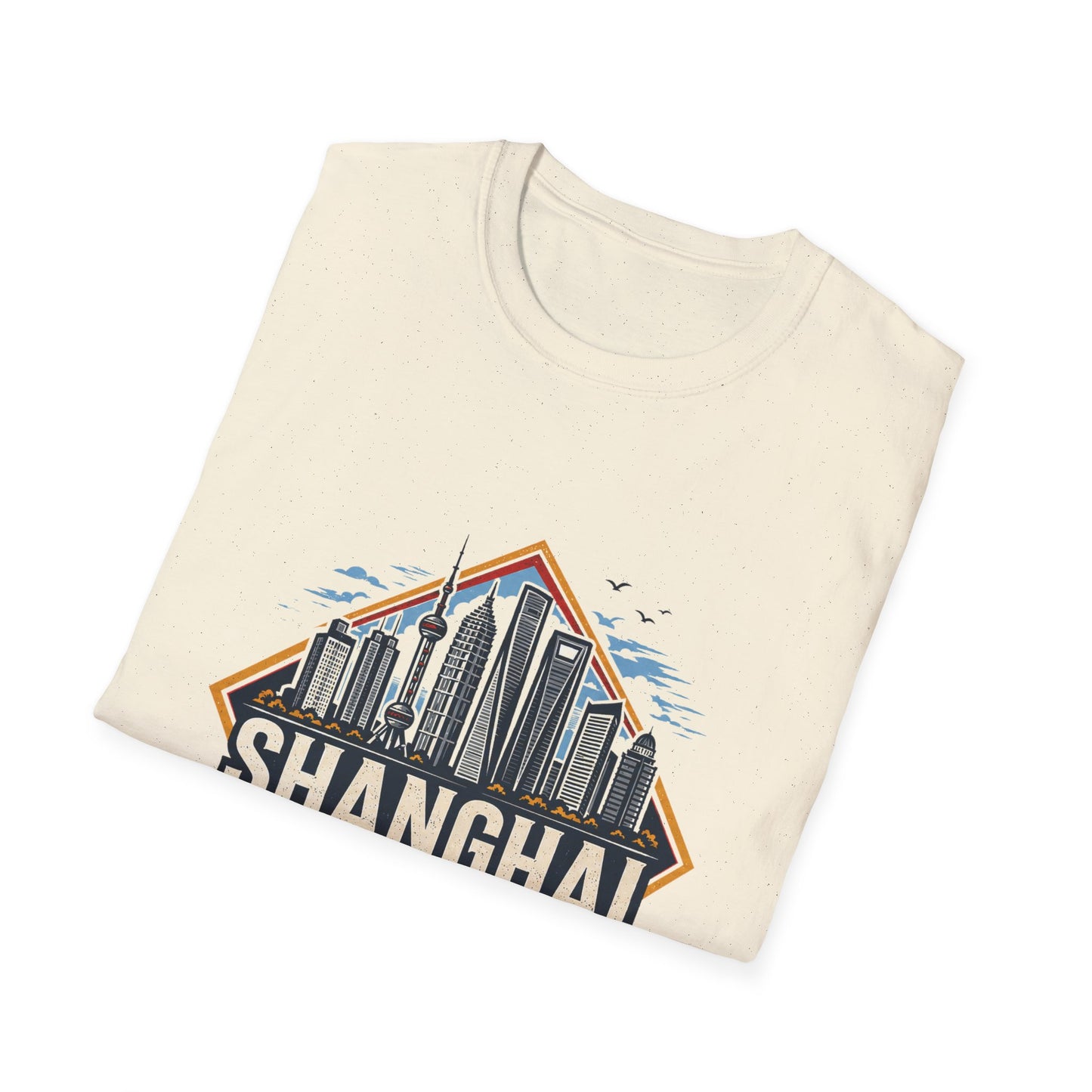 Shanghai Skyline T-Shirt — Retro Cityscape Travel Tee (Shanghai, China)