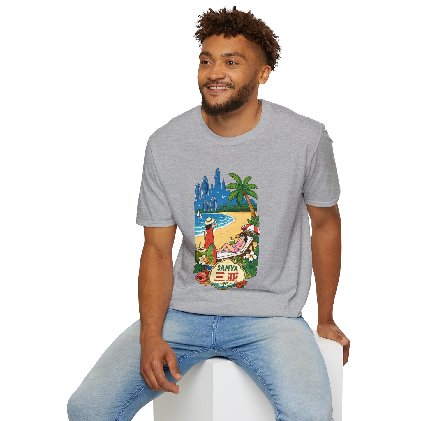 Beach Resort Graphic T-Shirt — Sanya Tropical Vacation Design