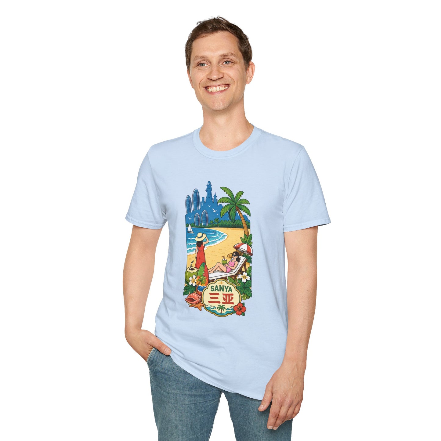 Beach Resort Graphic T-Shirt — Sanya Tropical Vacation Design
