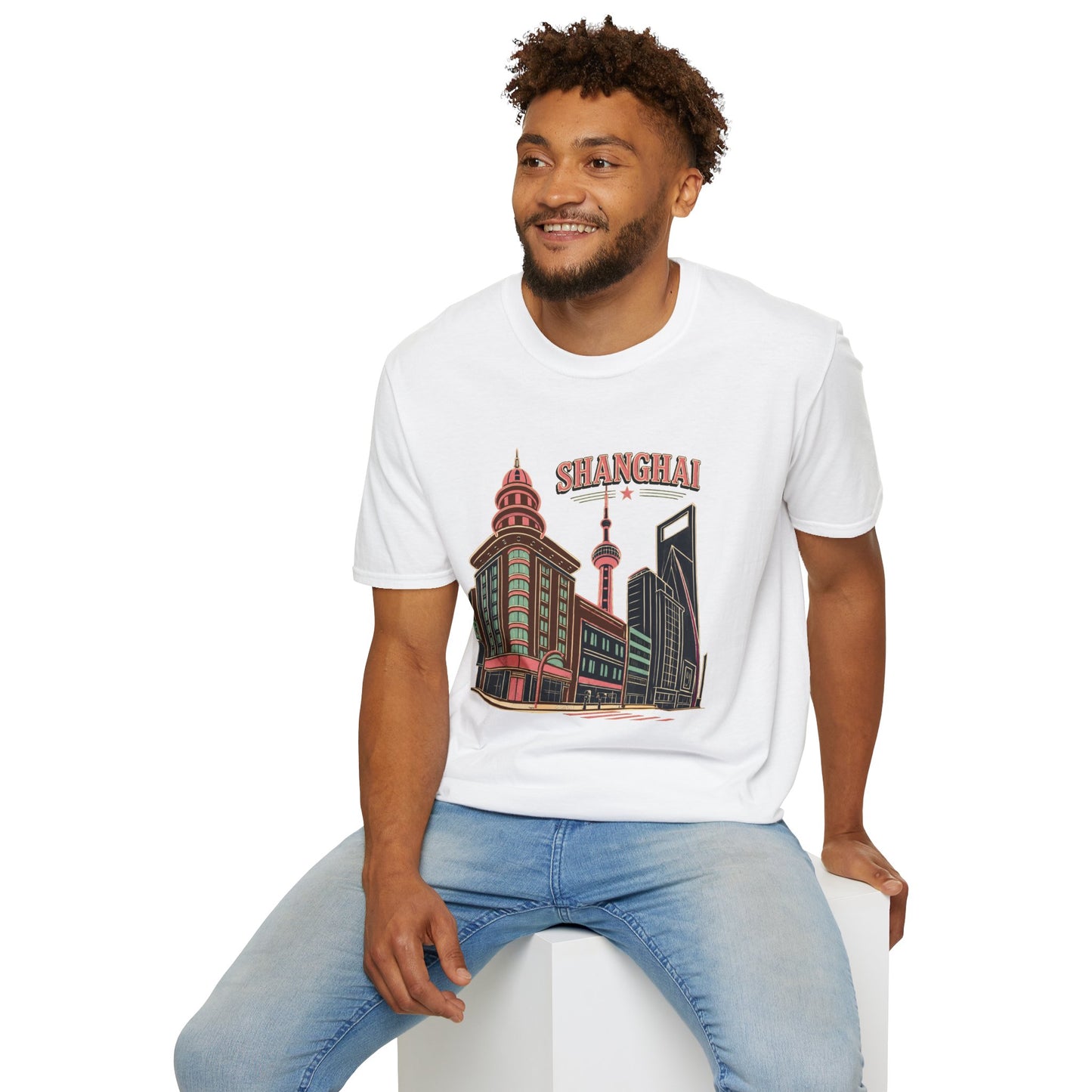 Shanghai Skyline T-Shirt — Retro Cityscape Travel Tee